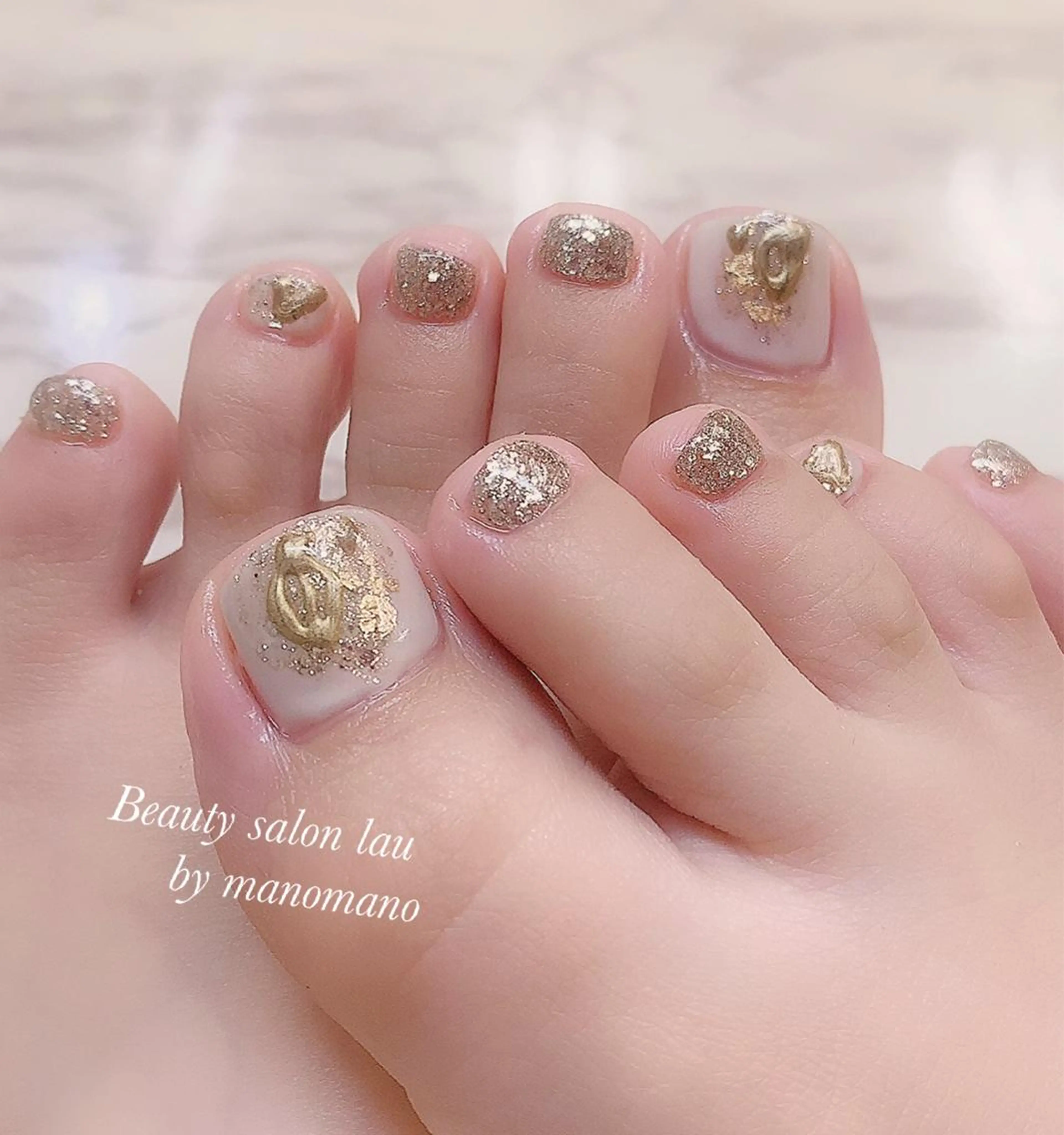 ネイル フットネイル ラウバイマノマノ なかざとのネイルデザイン