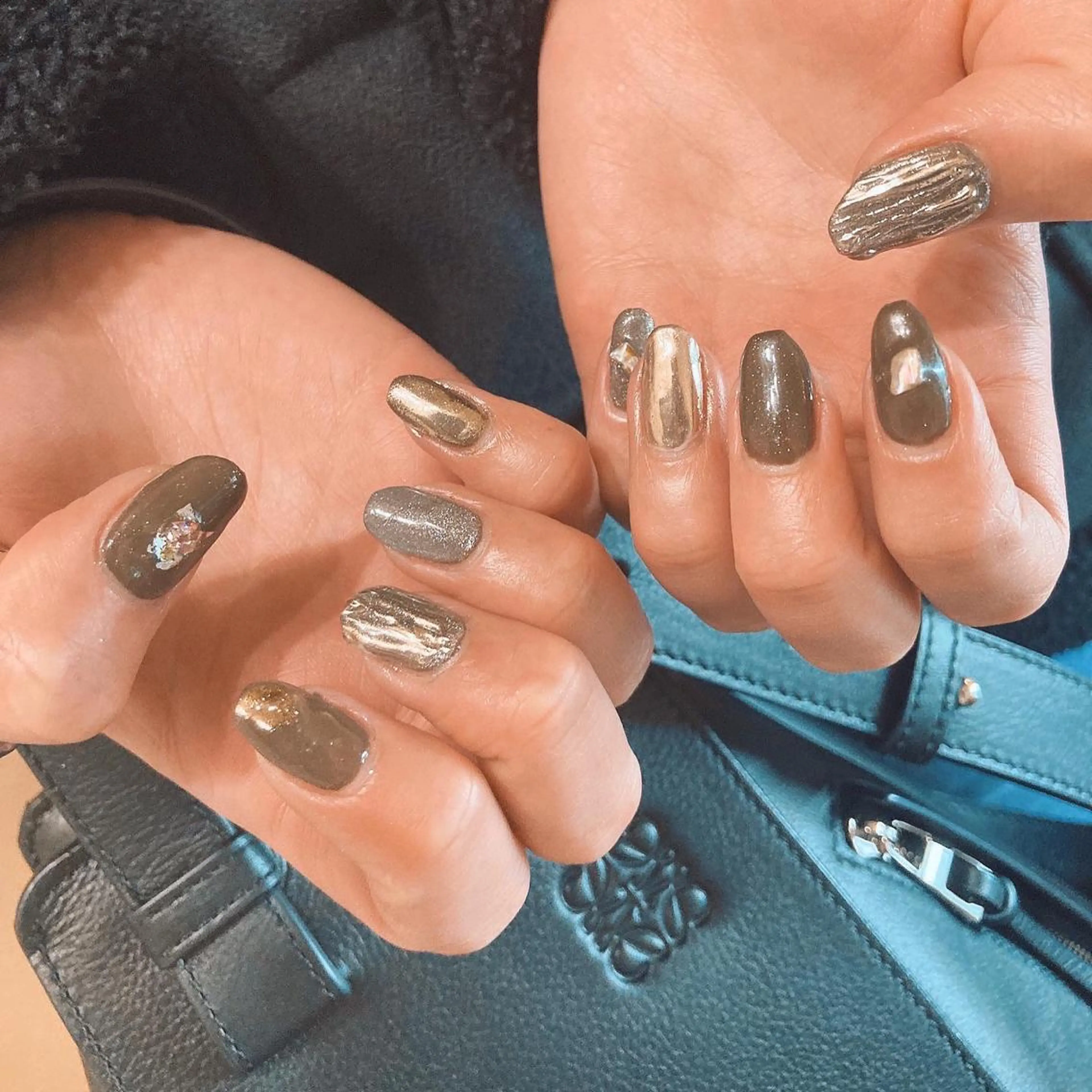 ネイル マグネットネイル ミラーネイル ニュアンスネイル ハンドネイル Hiro nail /Harapeccoのネイルデザイン