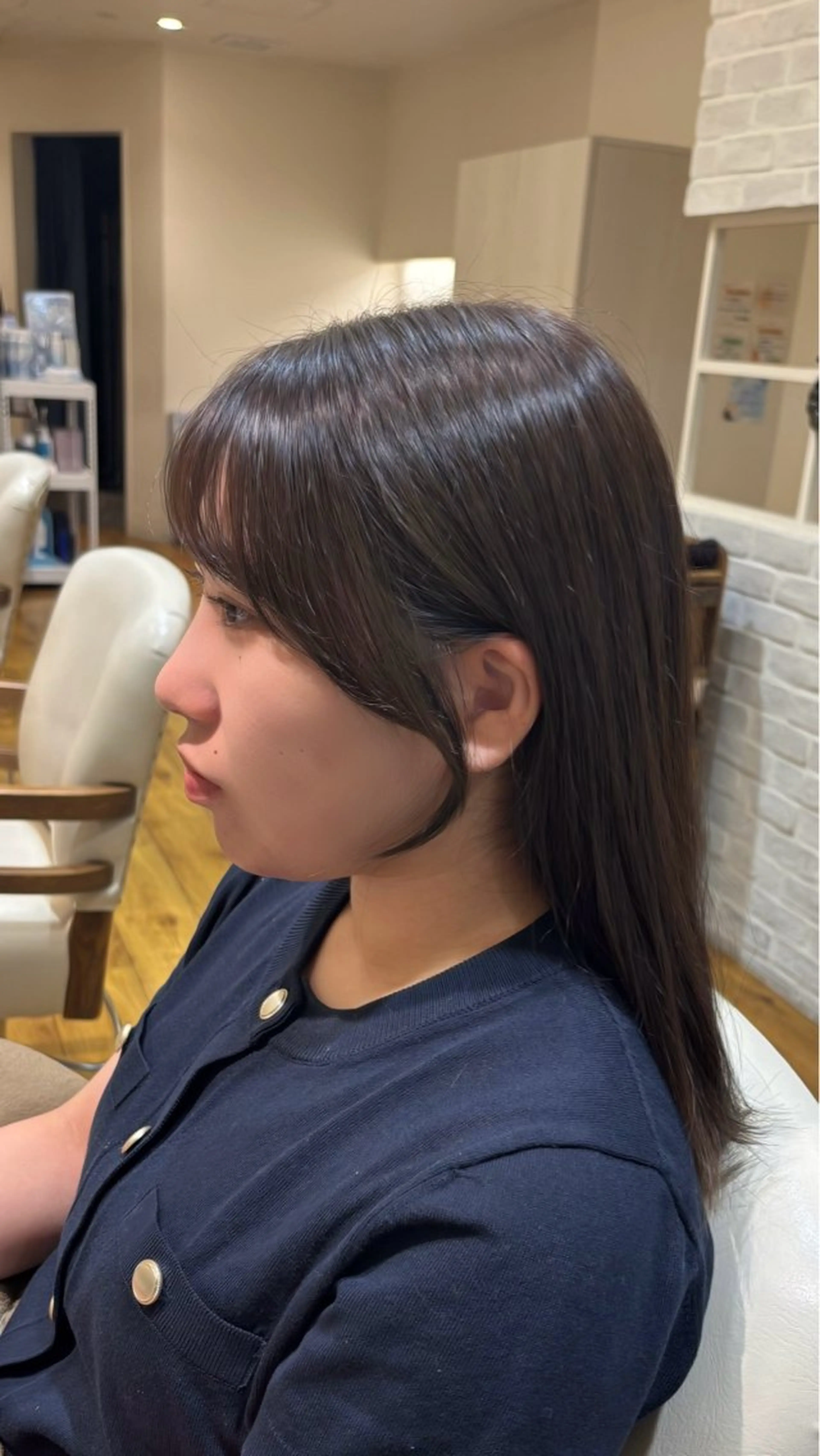 ミディアム 顔周りカット 似合わせカット /ニュアンスパーマのヘアスタイル