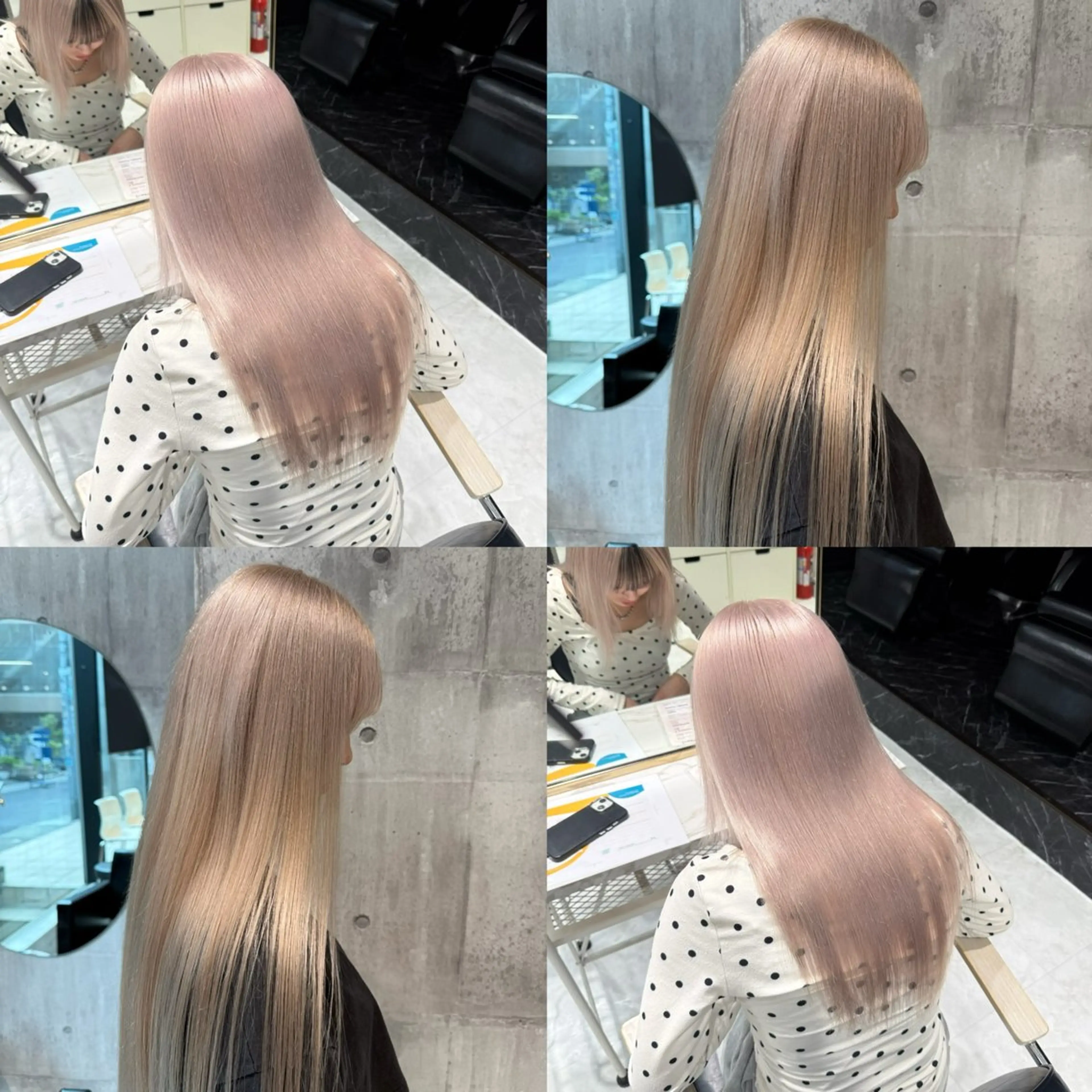 ミディアム カラー ベージュカラー ブリーチ ブロンド ミルクティーベージュ ピンクカラー ヘアカラー 【🥀履歴修正🥀】 ハイトーン職人/拓真のヘアスタイル