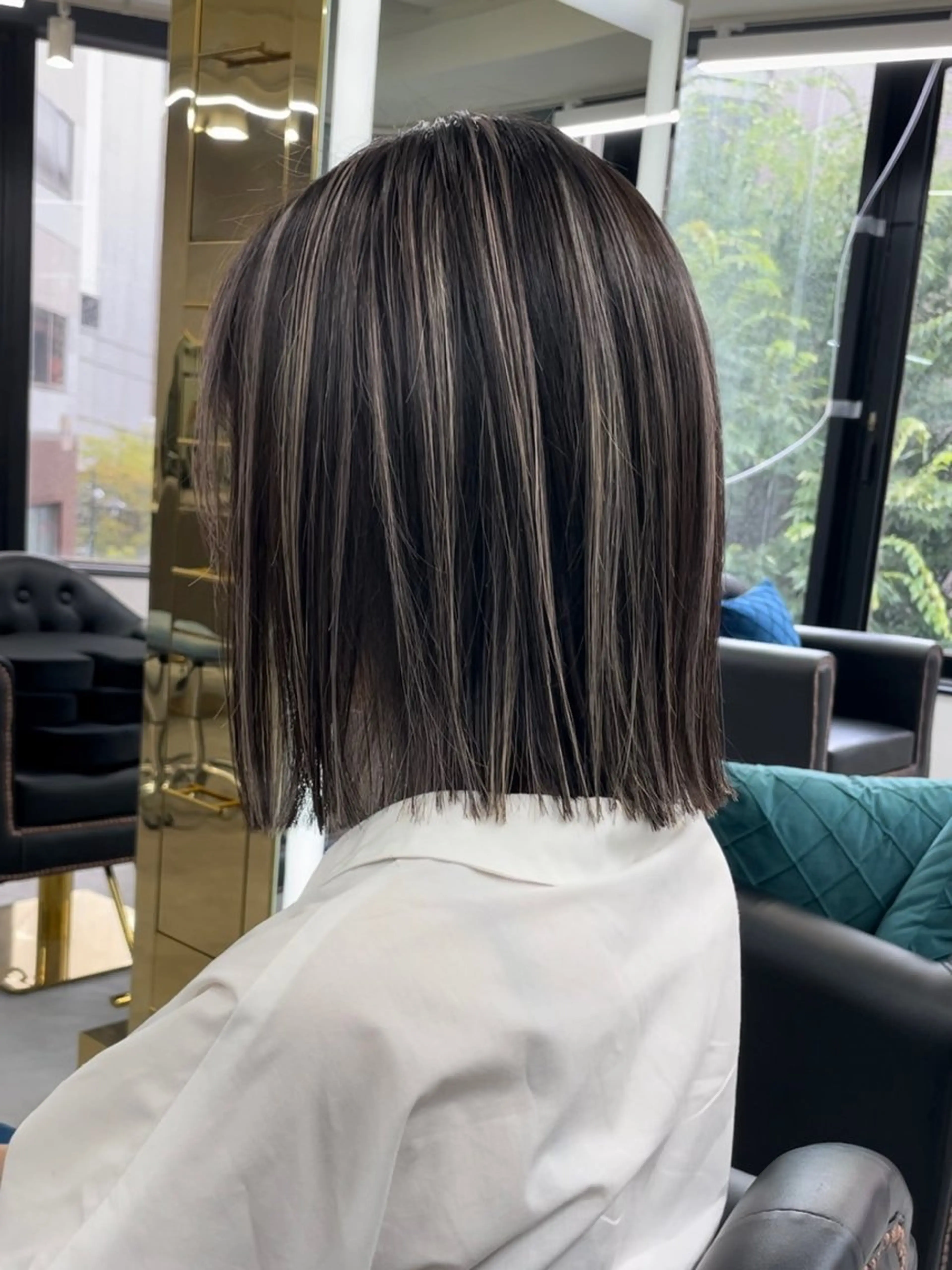 ミディアム バレイヤージュ/ハイ ライト/庄司鉄平のヘアスタイル