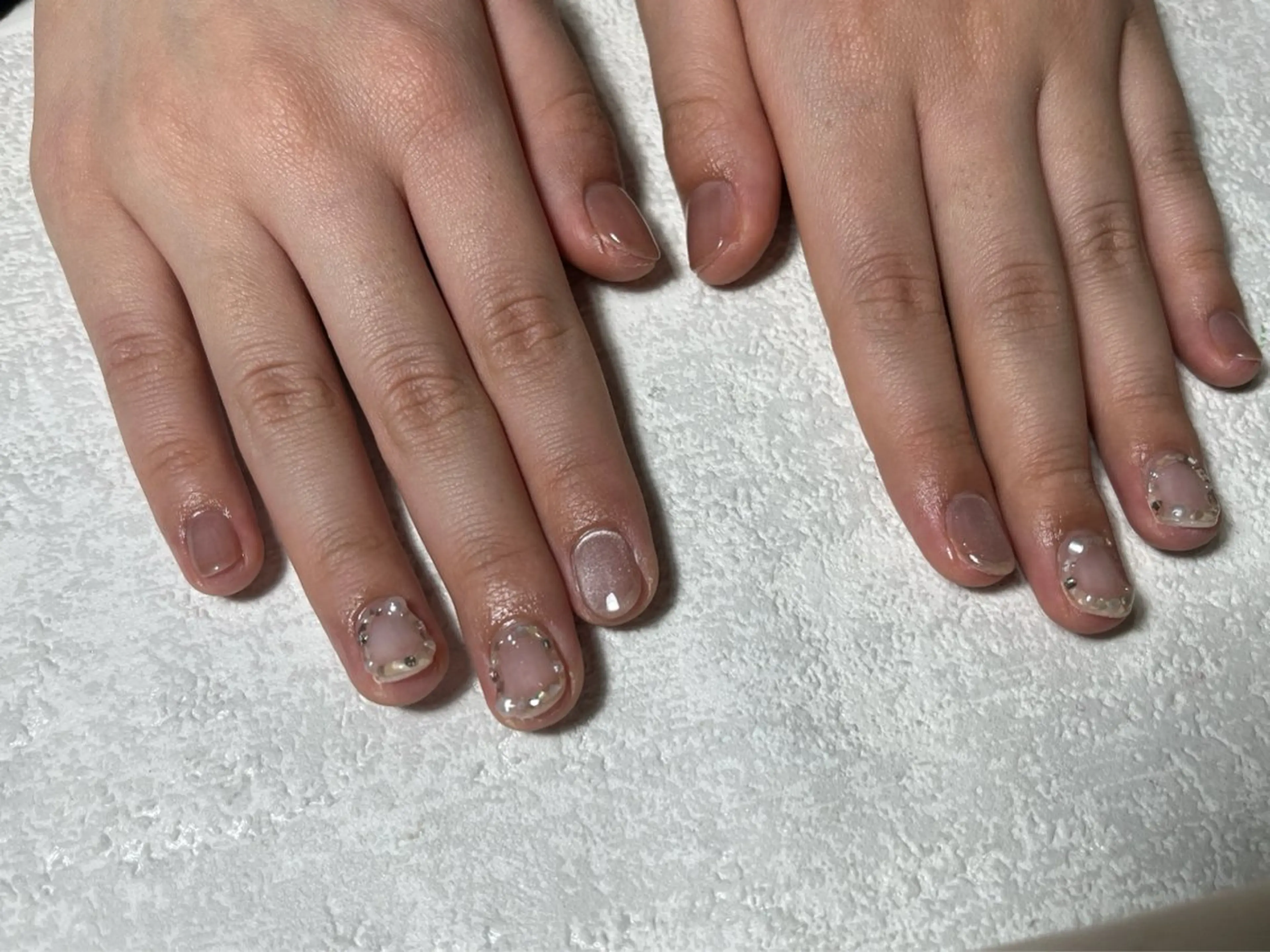 ネイル オーロラネイル フットネイル フレンチネイル ジェルネイル 韓国ネイル ハンドネイル kikinail 溝の口のネイルデザイン