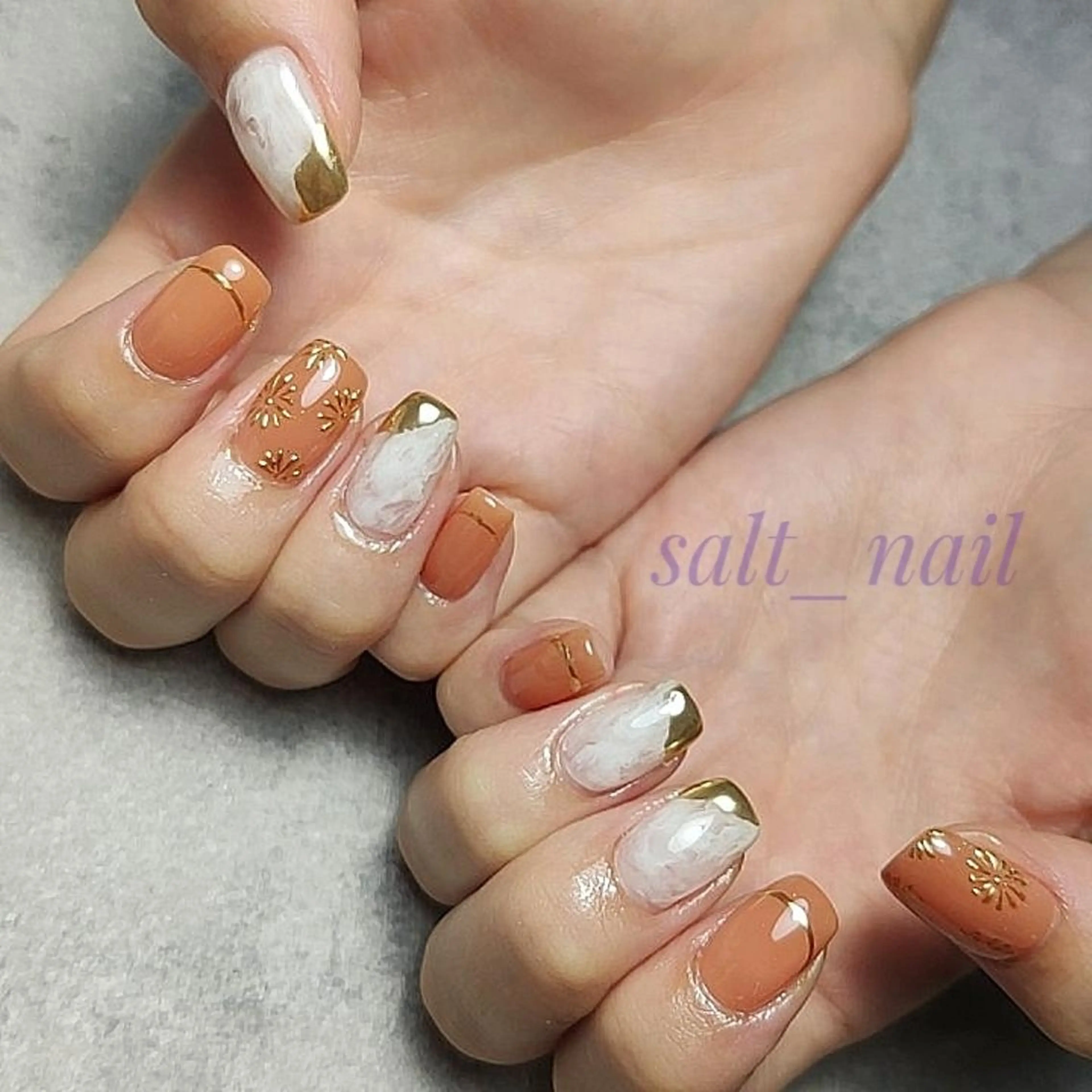 ネイル ミラーネイル ハンドネイル 個人サロン saltnailのネイルデザイン