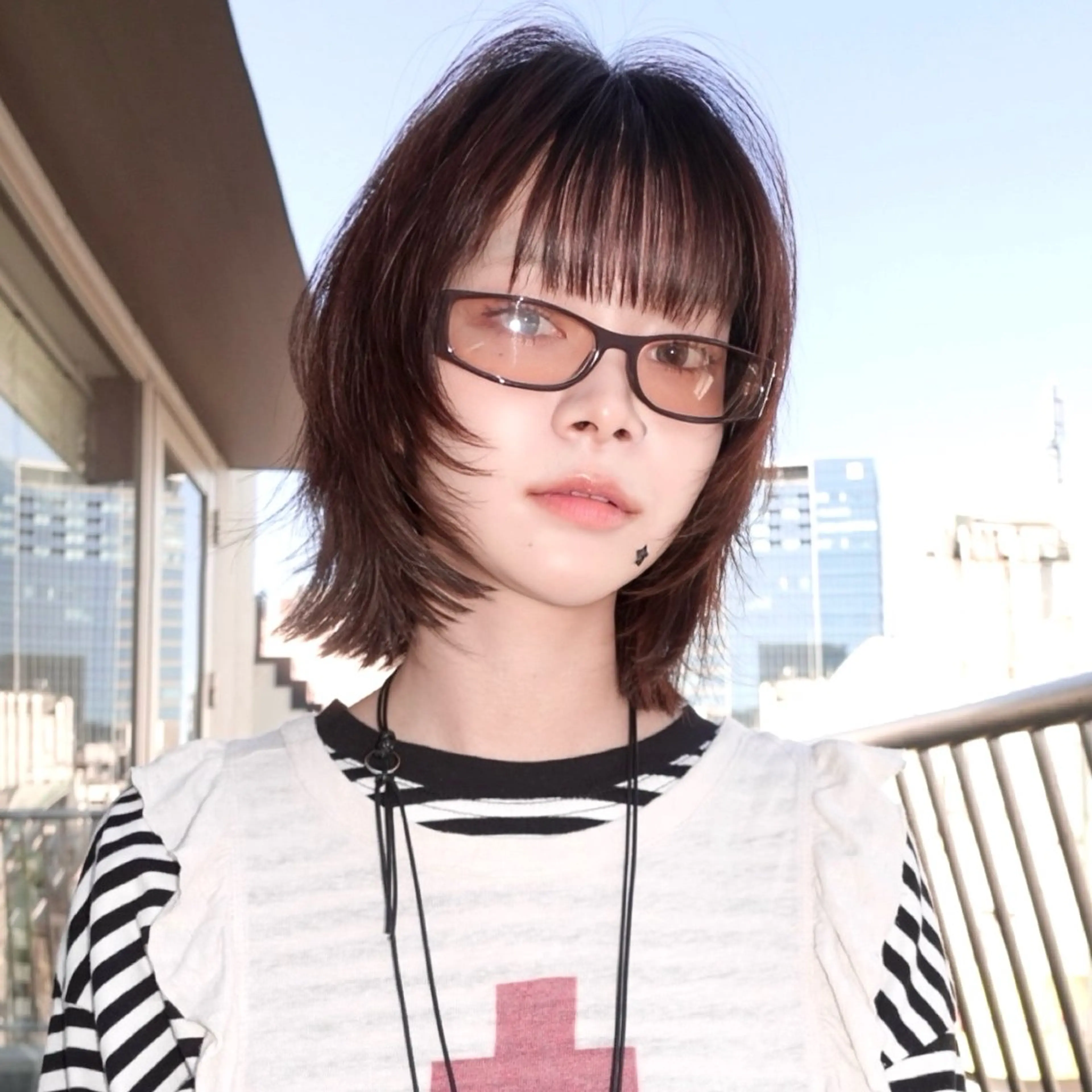 ショート カラー ボブレイヤー ブラウンカラー ナチュラルブラウン ボブ レイヤーカット レイヤーカット ボブ　渋谷のヘアスタイル