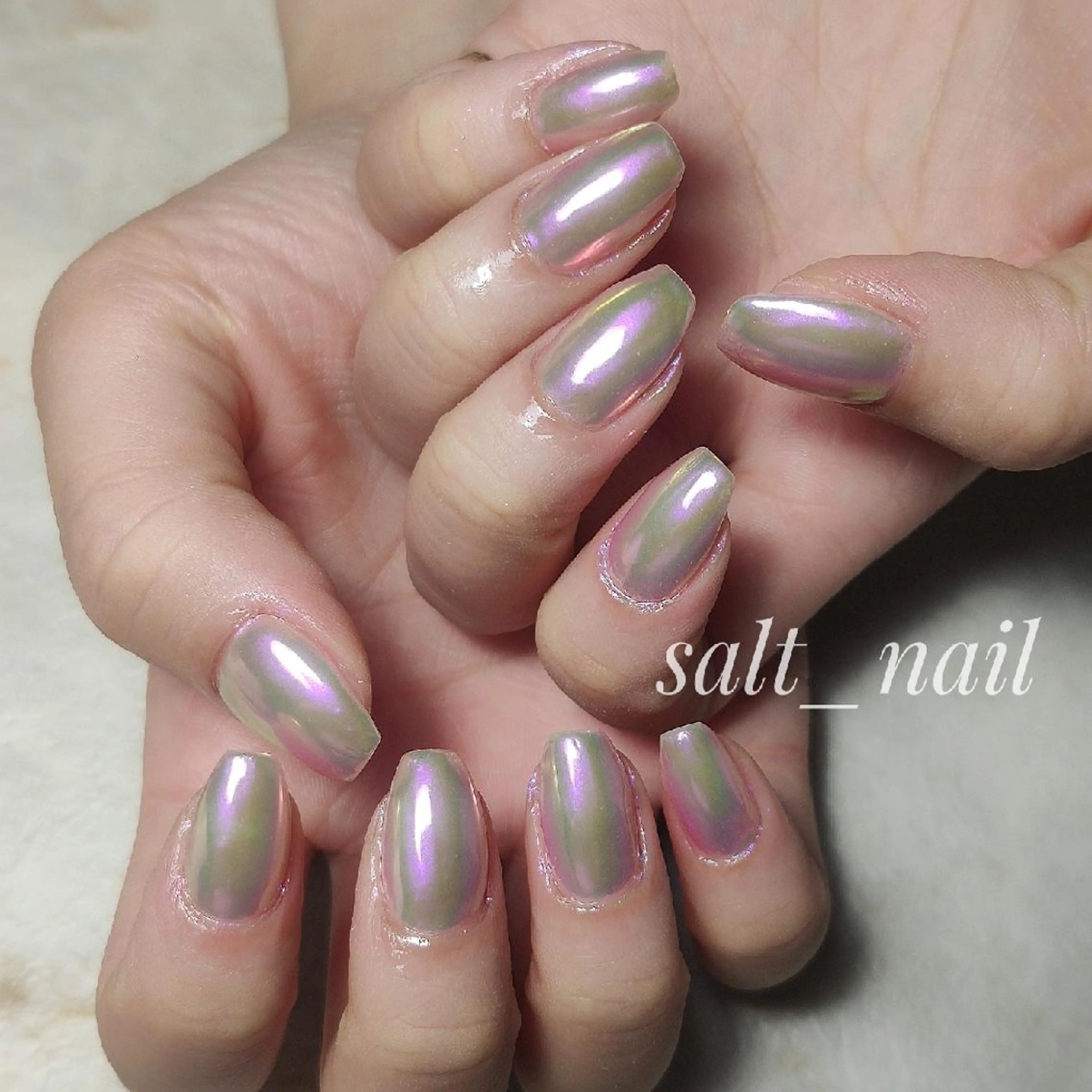 ネイル オーロラネイル 個人サロン saltnailのネイルデザイン