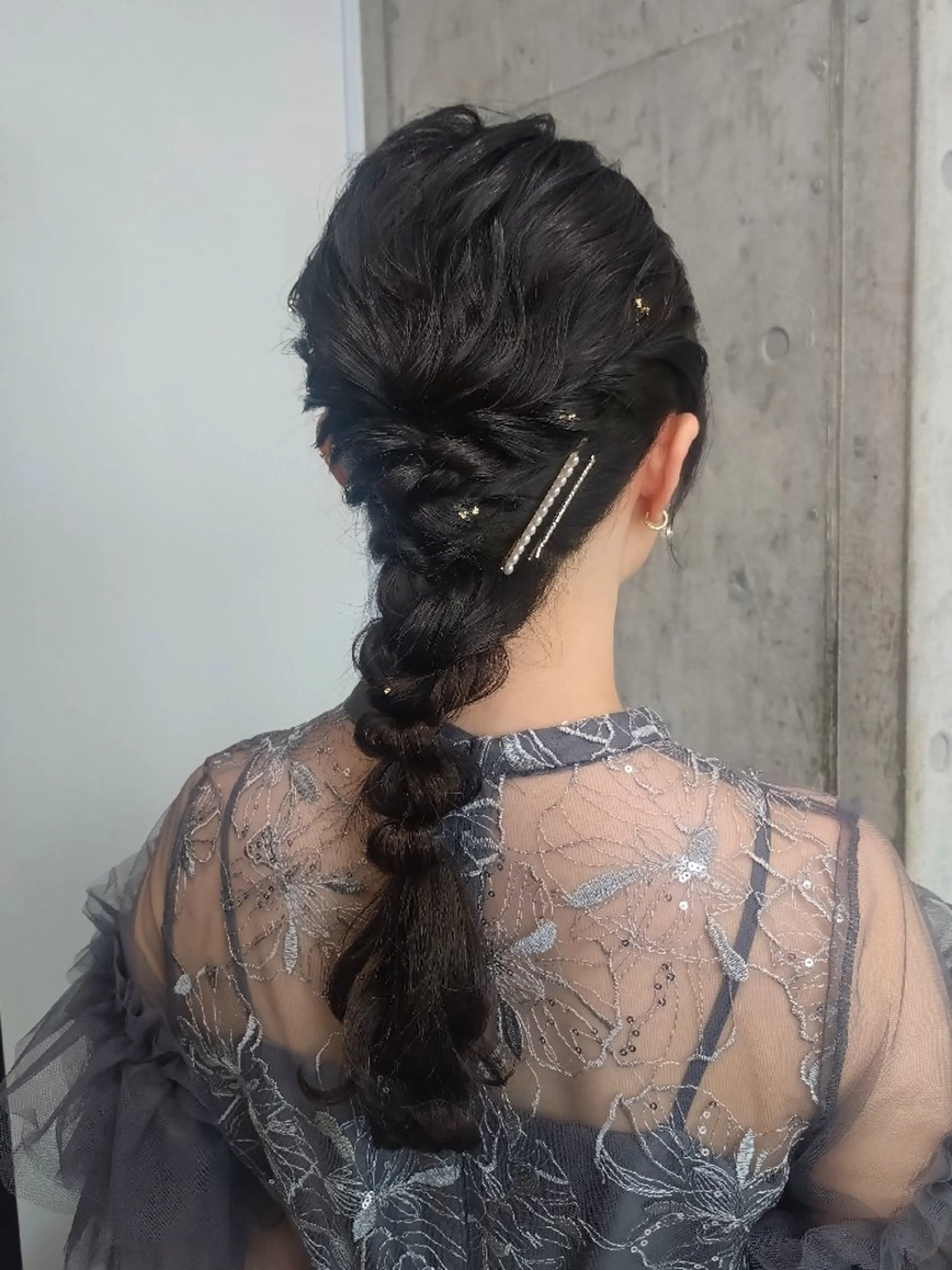 セミロング ヘアアレンジ ヘアセット ヘアアレンジ/柔らか 艶カラー/AKARIのヘアスタイル