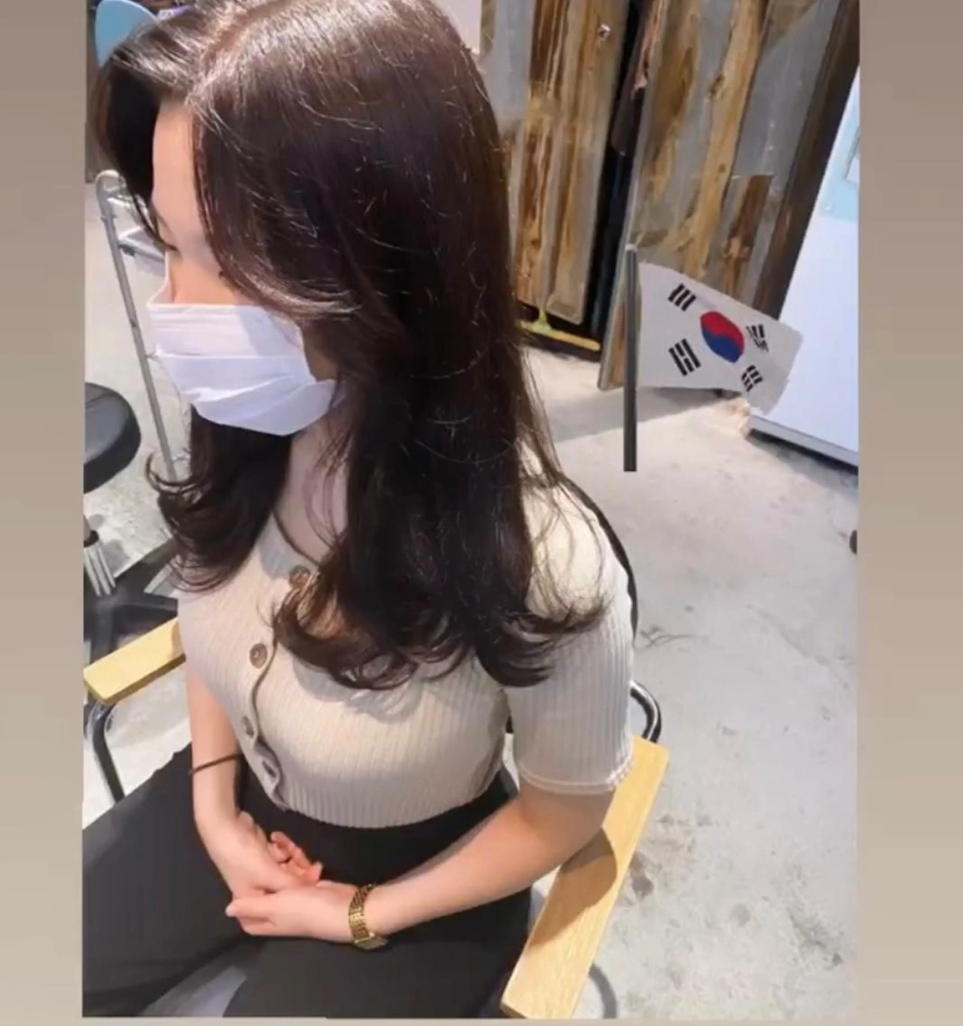 ロング 韓国風ヘア レイヤーカット ハマサキ 【店長】のヘアスタイル