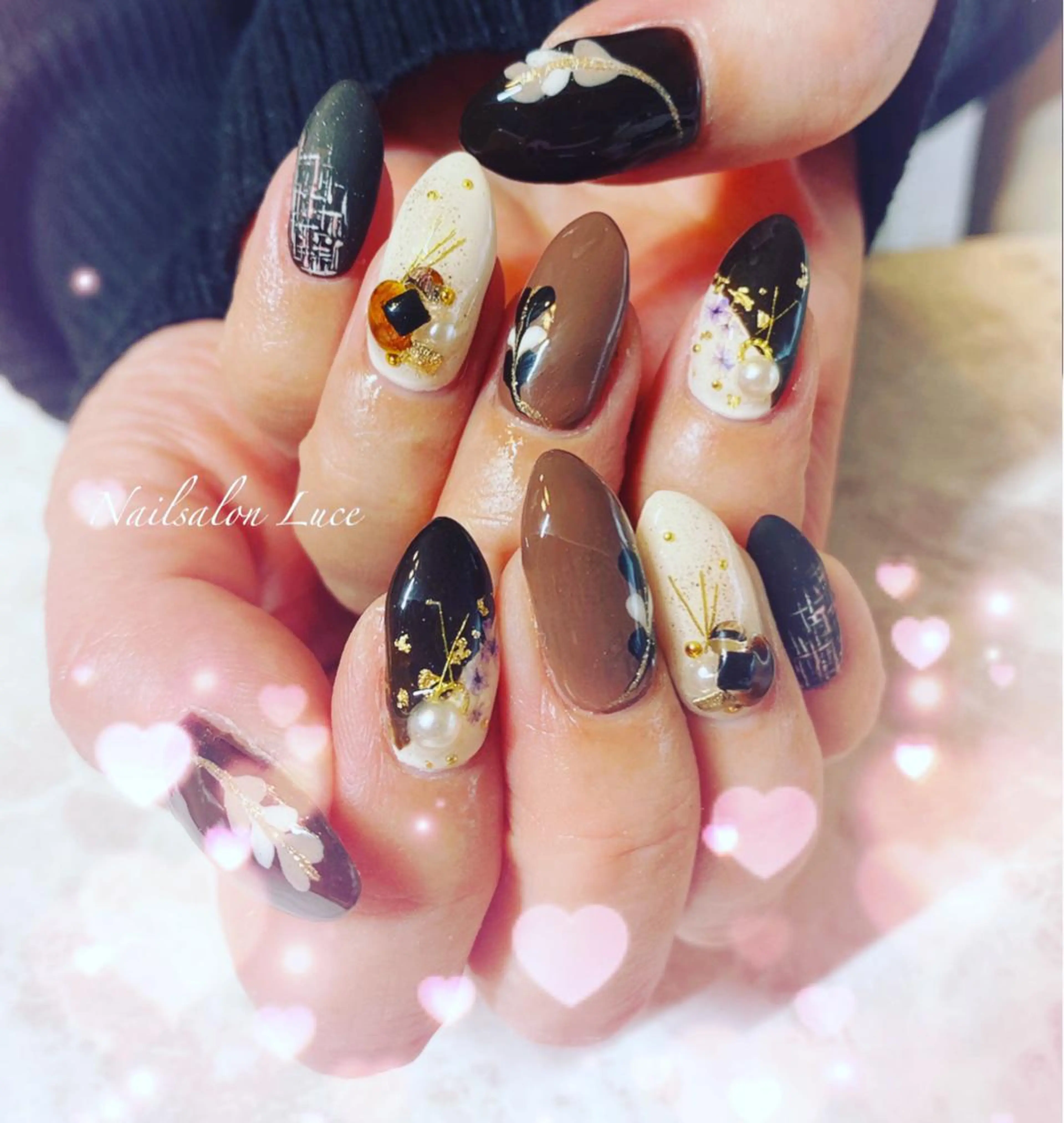 ネイル ジェルネイル ワンカラーネイル バレンタイン まつ毛、ネイル& 脱毛サロン　Lのマツエク・マツパデザイン