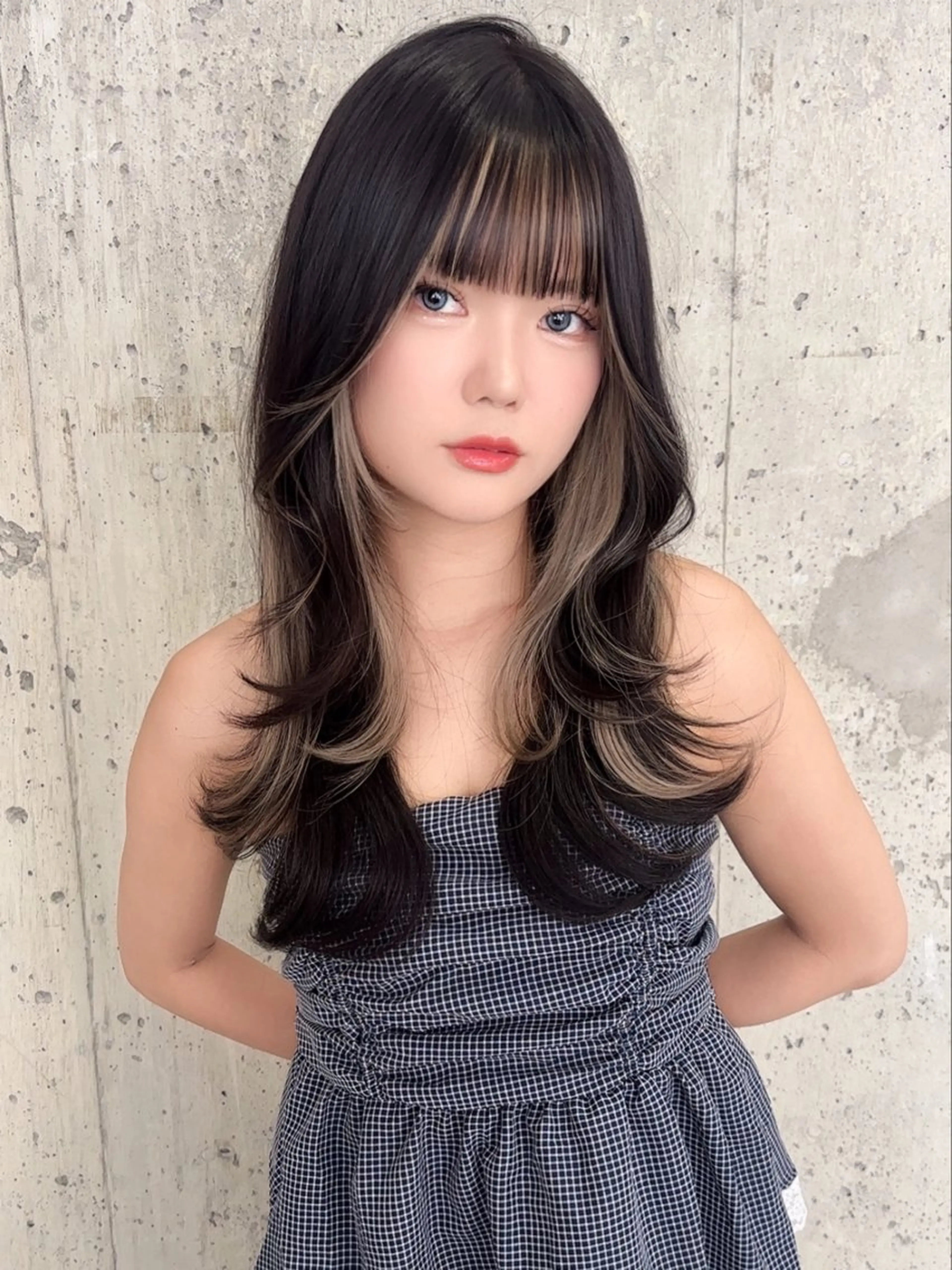 ロング ヘアカラー トリートメント 韓国ヘア/透明感 カラー/金子 愛優のヘアスタイル