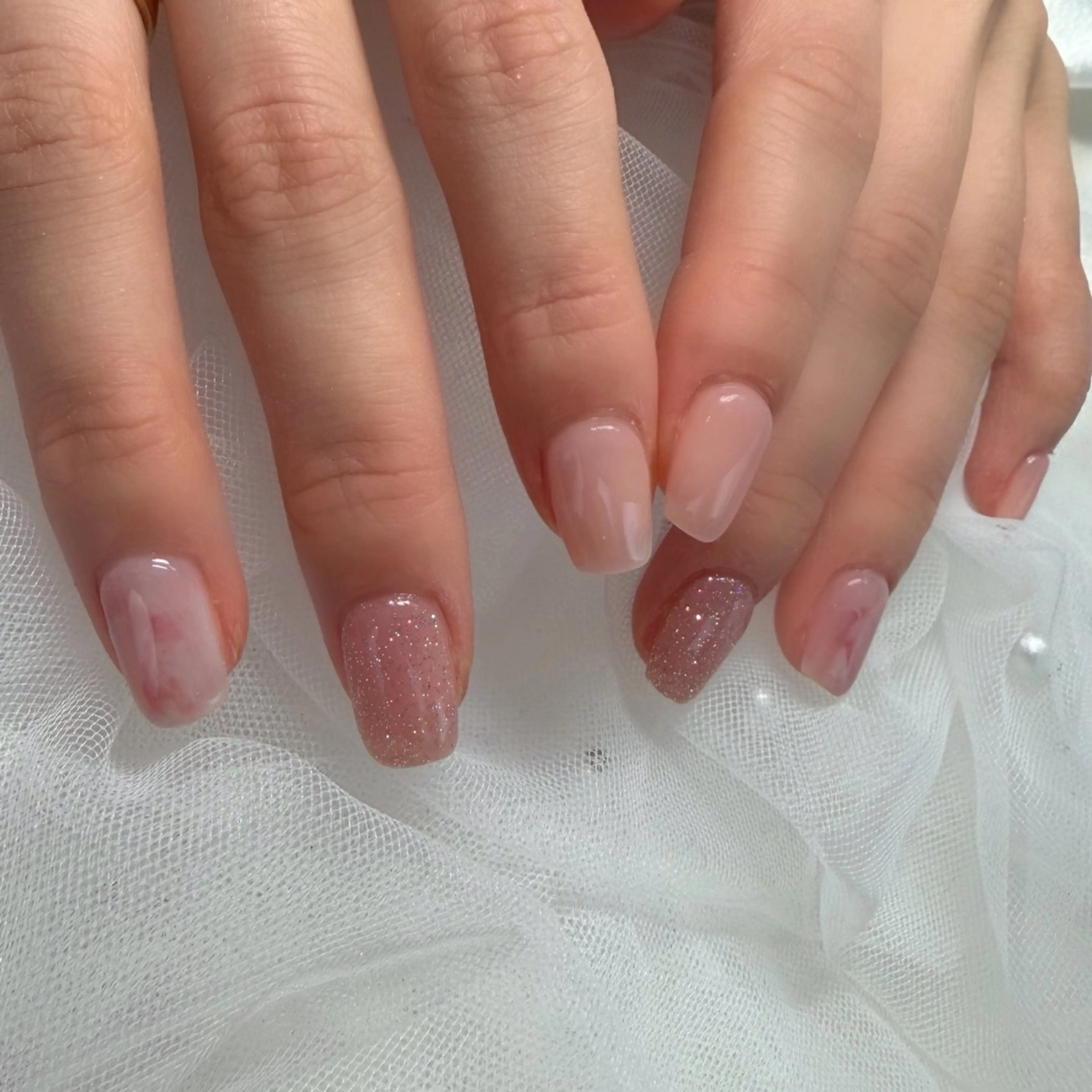 ネイル フラッシュネイル ピンク シンプルネイル ハンドネイル キャンアイドレッシー　六甲道所属・Mayuko nailのネイルデザイン