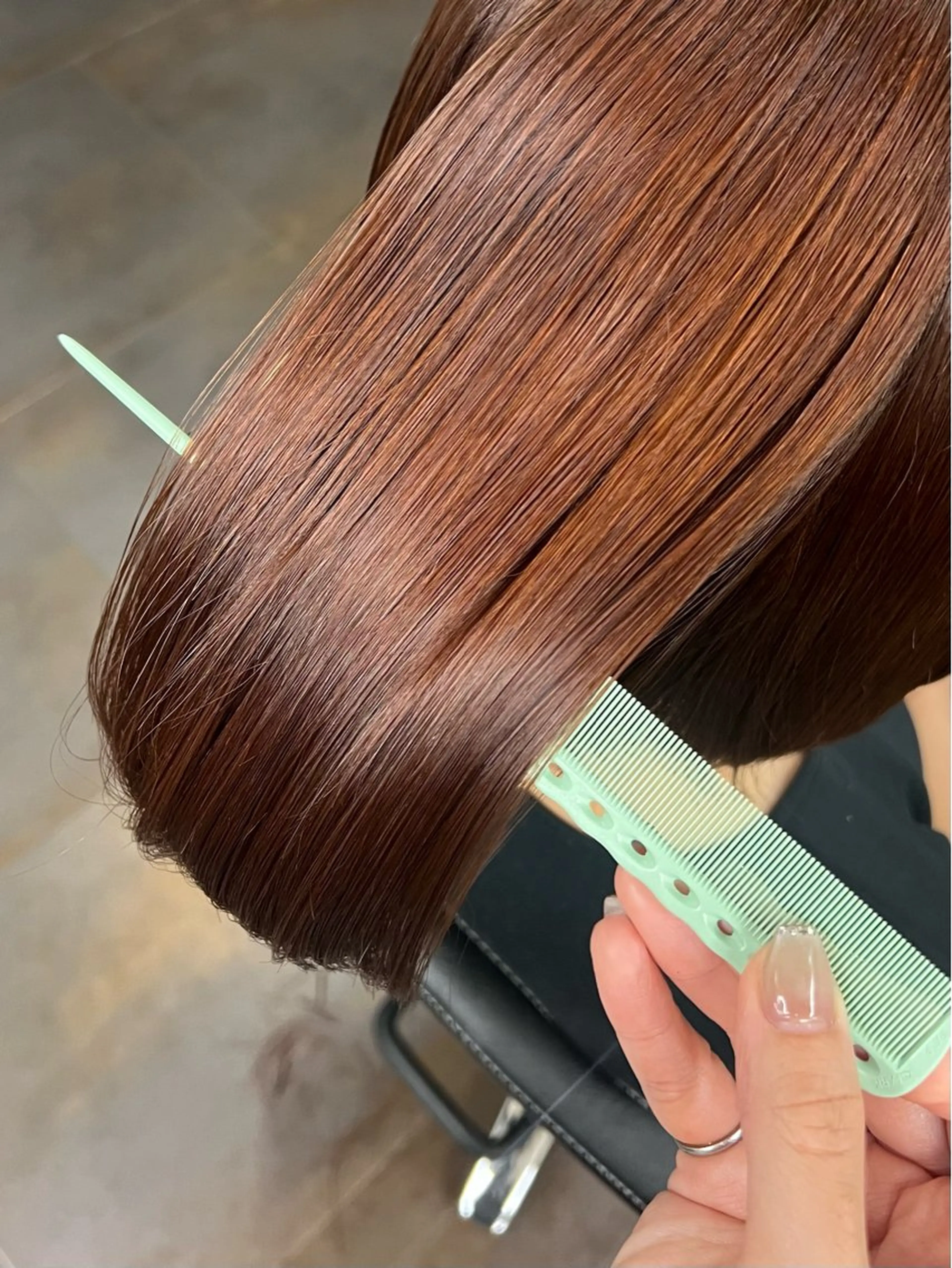 ミディアム ヘアカラー 沖山 友津季のヘアスタイル