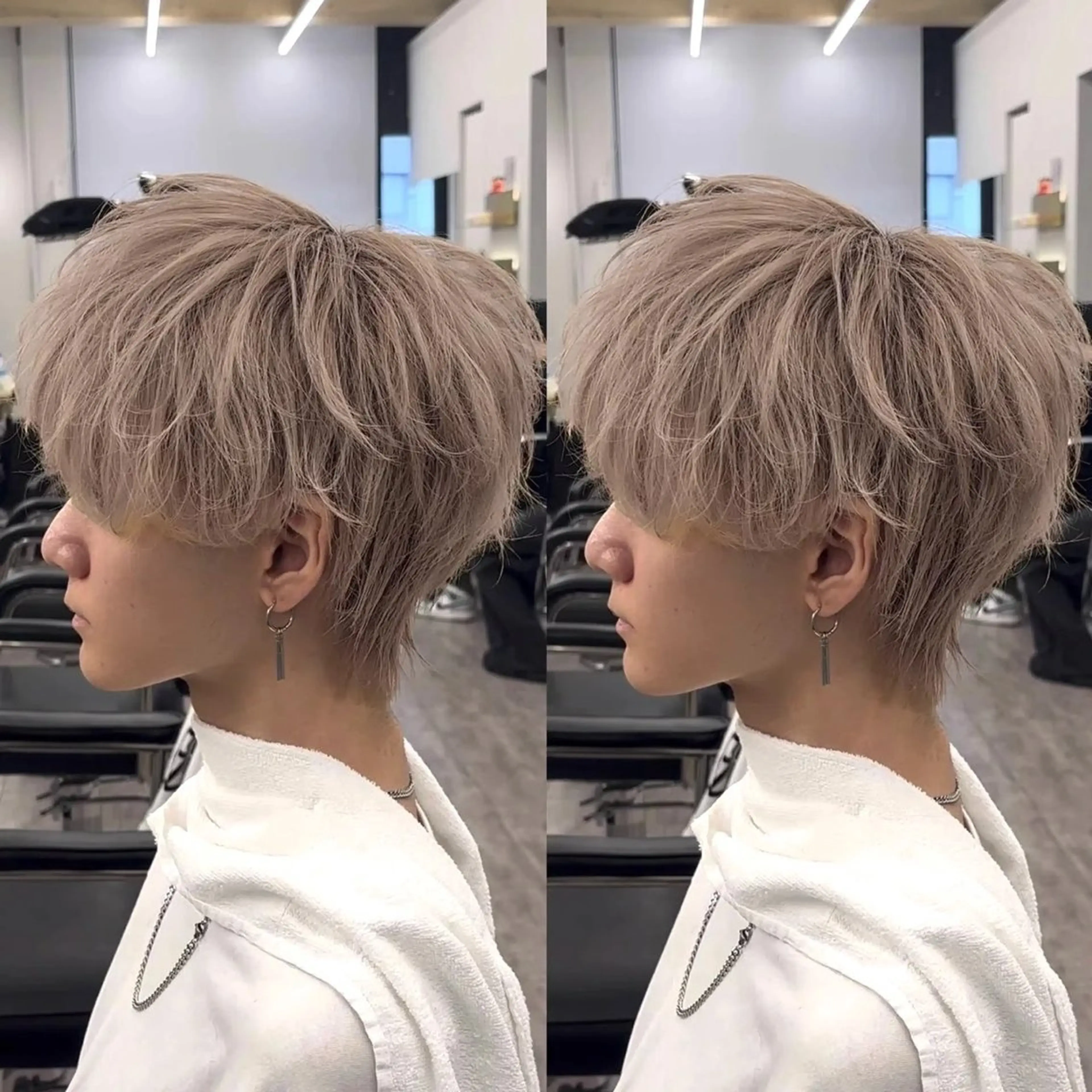 ミディアム カラー メンズ メンズブリーチ マッシュ ブリーチ 渋谷✨メンズ特価✨ 泉　龍之介のヘアスタイル