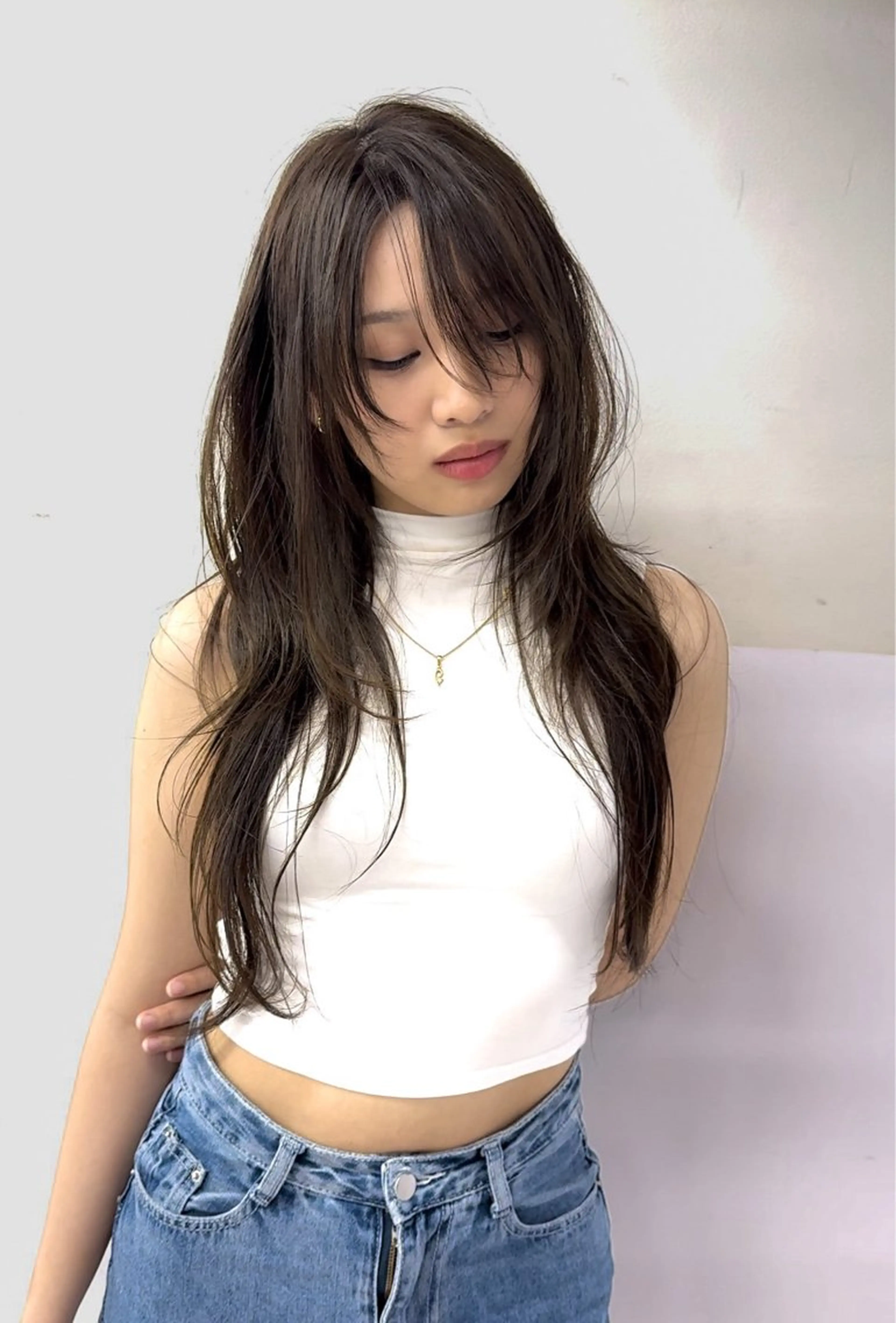 セミロング はにいレイヤーカット モデル募集中のヘアスタイル