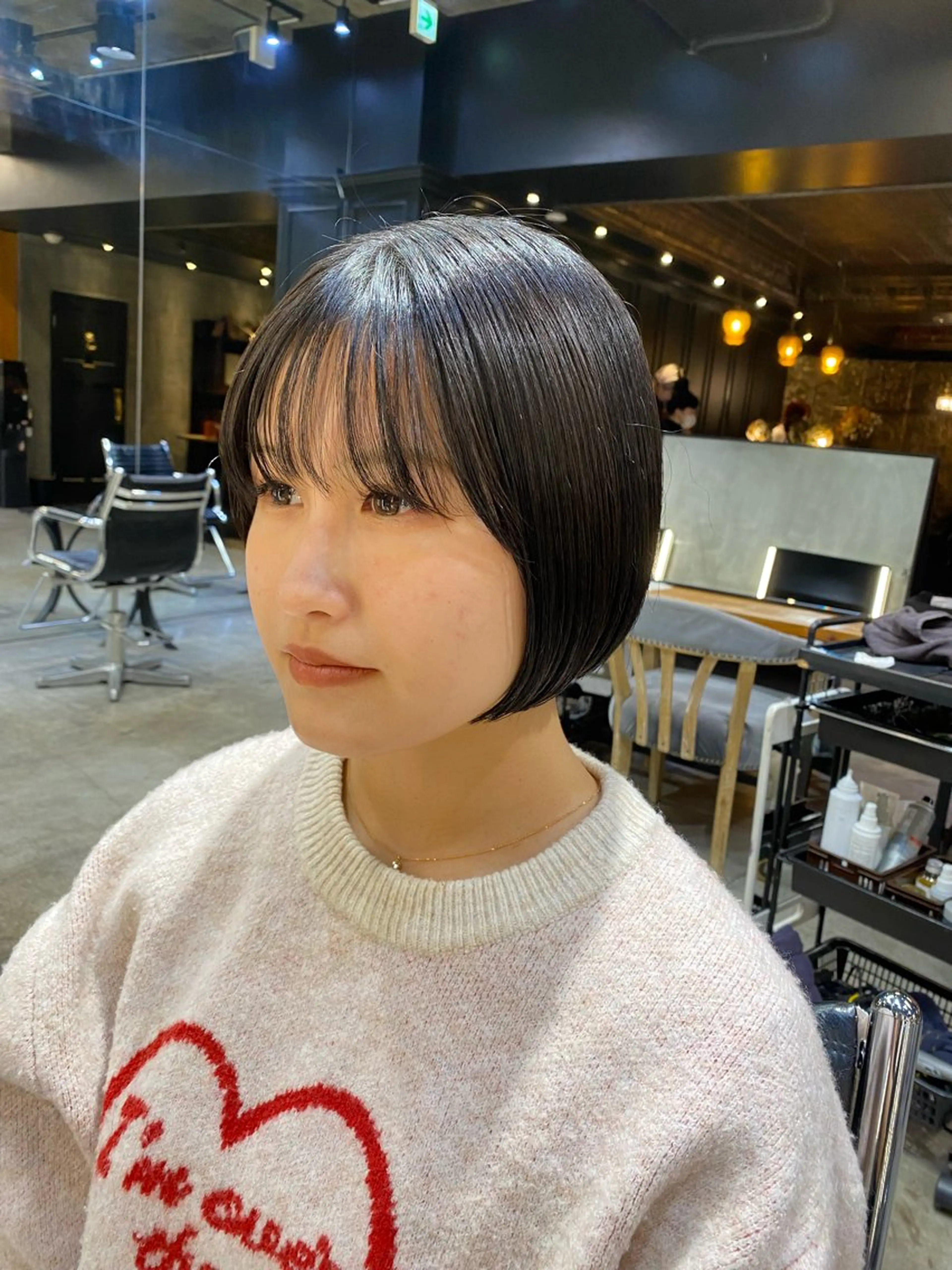 ショート カラー ショートボブ 黒髪 ブルーカラー ブルーブラック ボブ カット ヘアカラー トリートメント 透明感カラー🌿 グレージュ🐺陽介のヘアスタイル