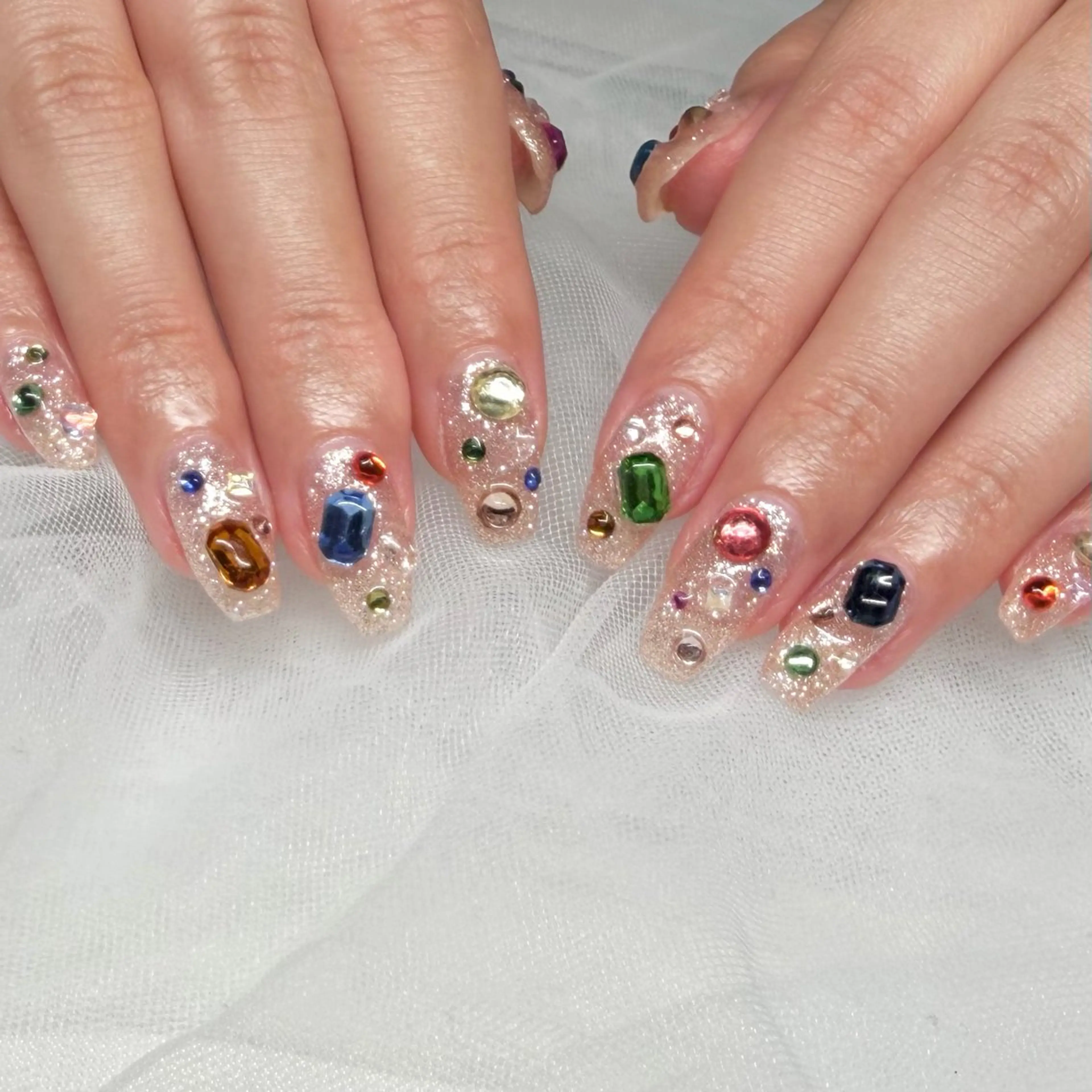 ネイル 長さ出し フラッシュネイル ジェルネイル マグネットネイル 持ち込み ハンドネイル 🌷Gemini nami🌷のネイルデザイン