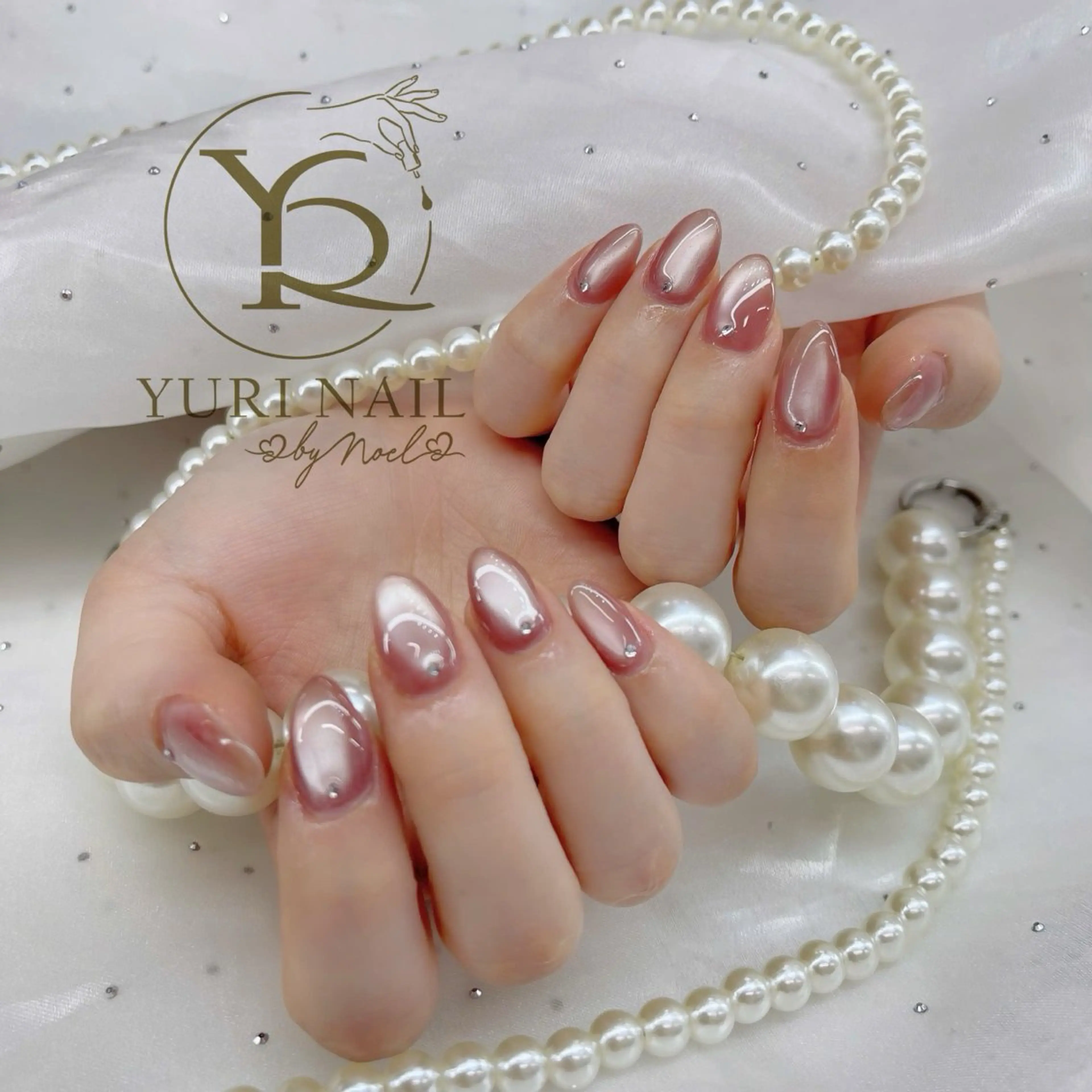 ネイル オーロラネイル ブルー チークネイル フットネイル フレンチネイル ハンドネイル フットネイル ハンドケア YURI Nail Funabashiのネイルデザイン