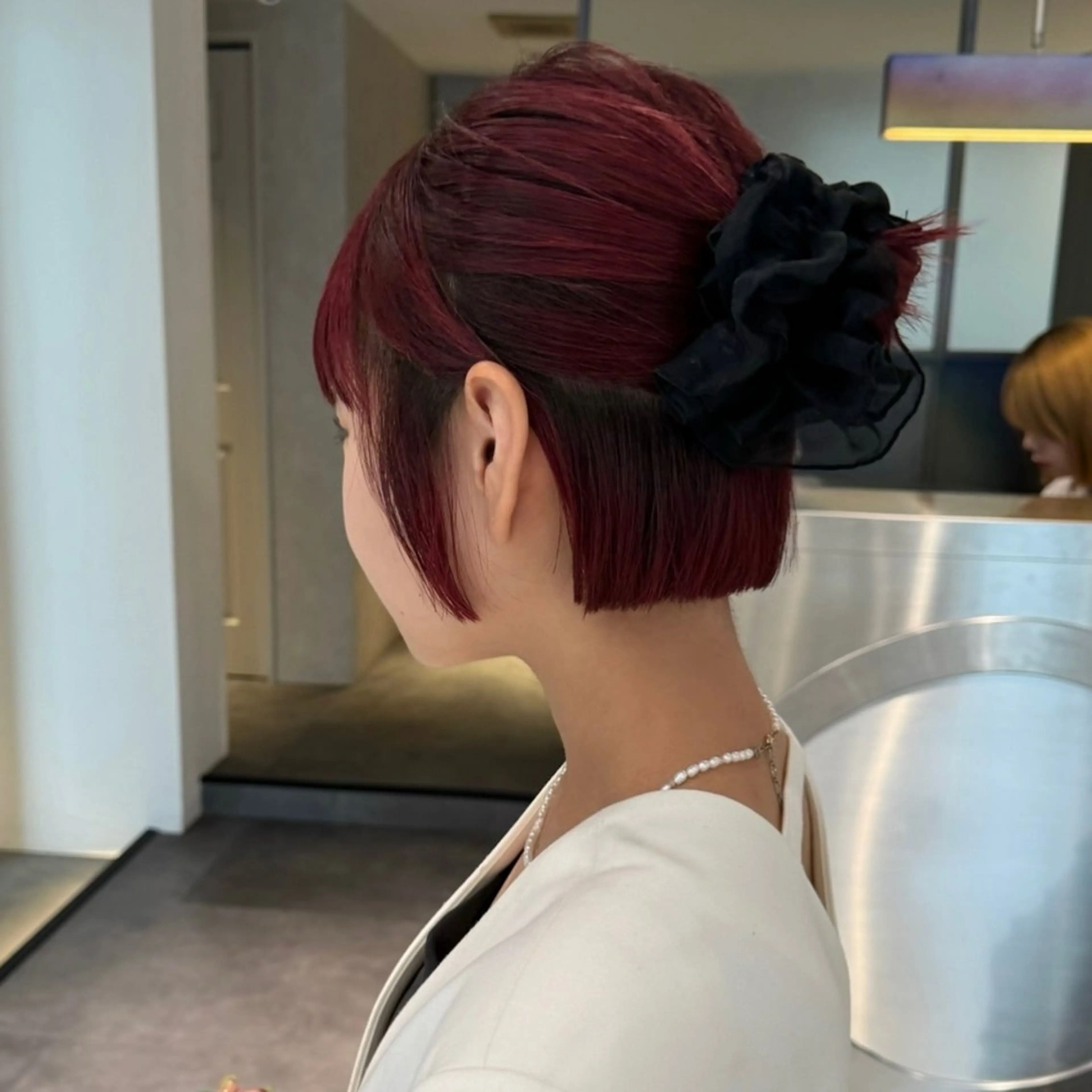 ショート カラー レッドカラー ヘアカラー トリートメント ヘアセット ボブハイトーン🦖 デザインMAMIのヘアスタイル