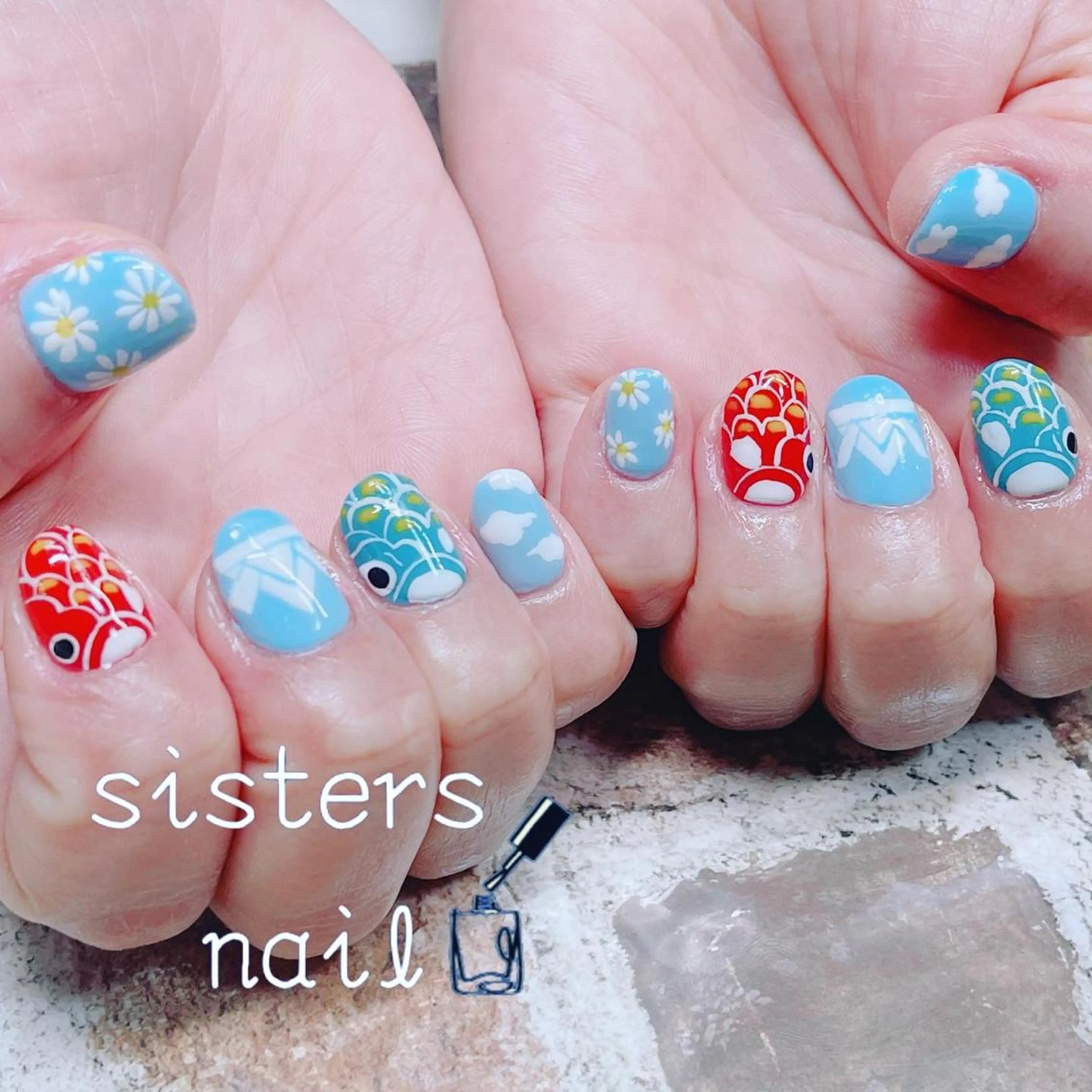 ネイル アートネイル 春ネイル 夏ネイル sisters nail.fのネイルデザイン