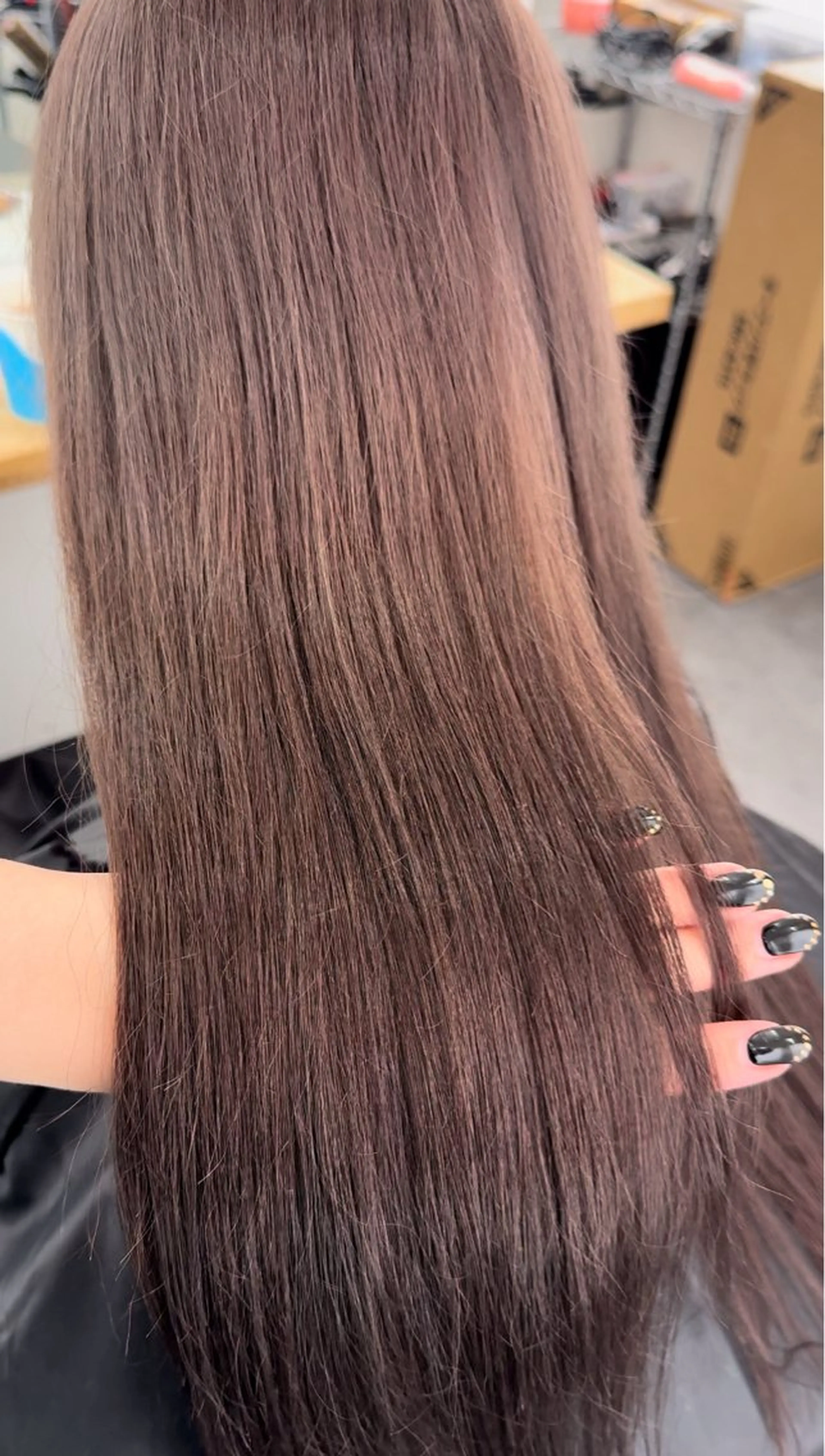 ロング カラー ブリーチ ブラウンカラー ブリーチなしカラー ピンクカラー ピンクブラウン ヘアカラー 石井 大空のヘアスタイル