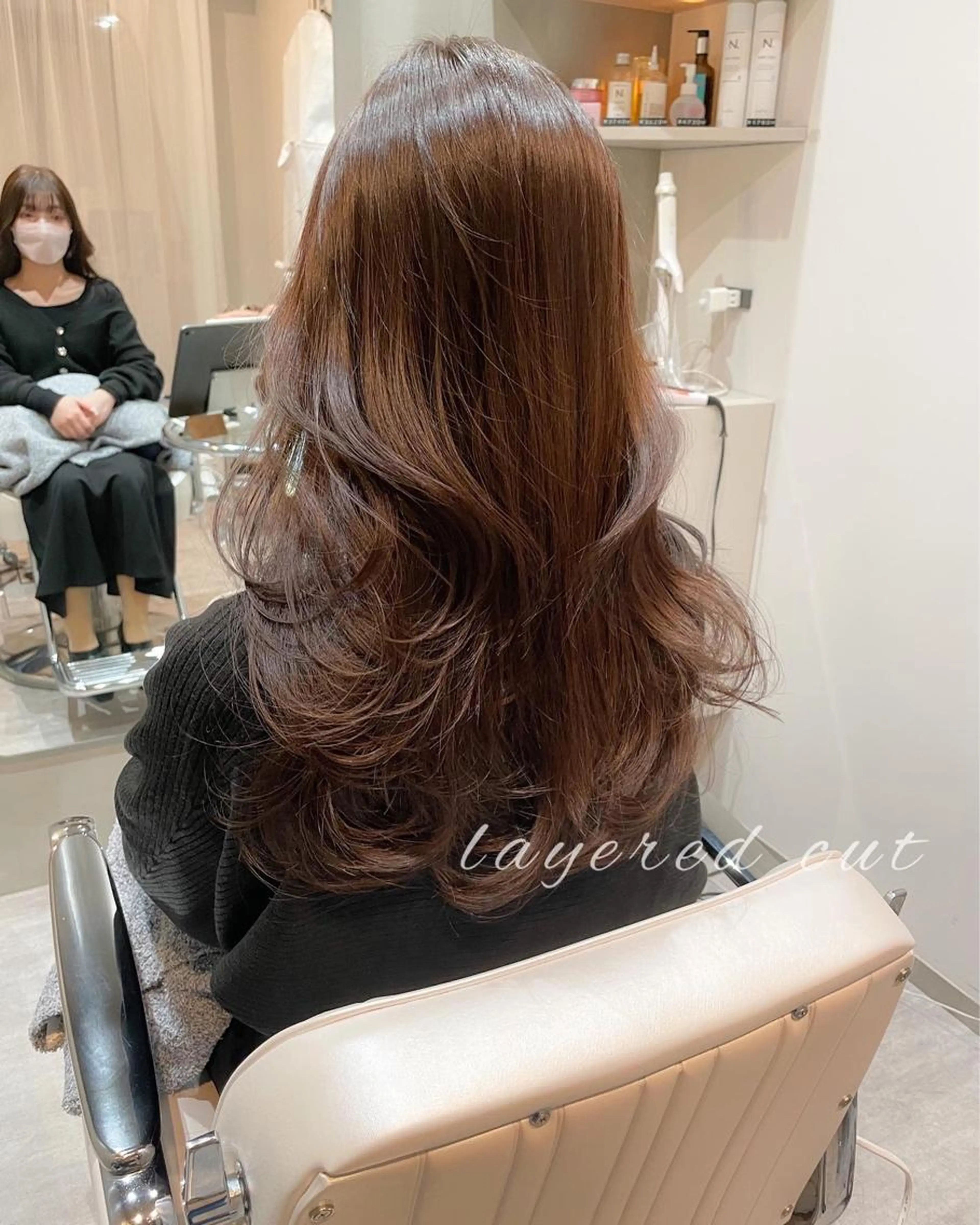 【毎回OK】カット ➕❤️赤みゼロカラー❤️➕コテ巻きパーマ ➕髪質改善5ステップトリートメントの写真