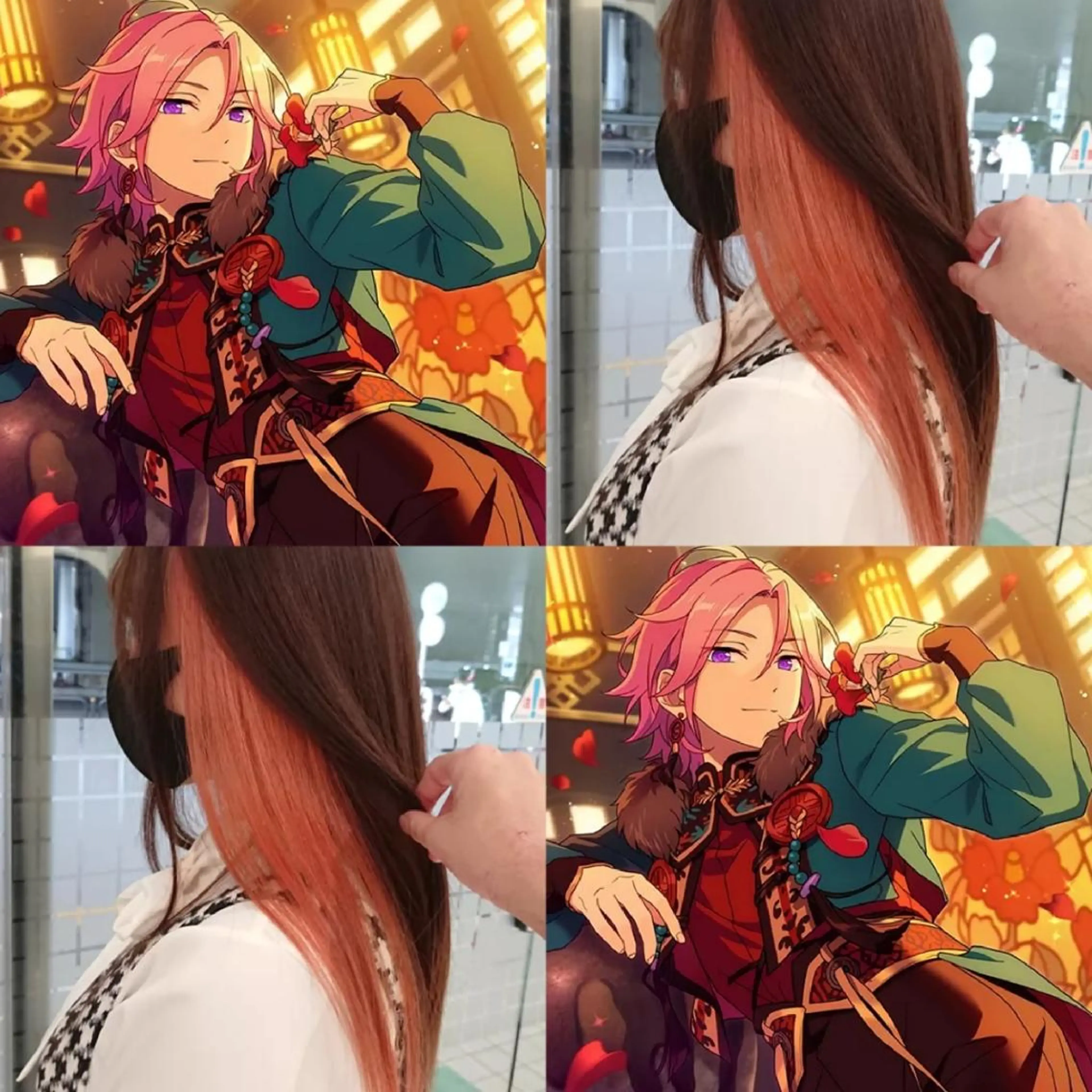 ロング カラー ブリーチ ケアブリーチ インナーカラー ピンクカラー あらげ 🌈推しカラー🌈ᵕのヘアスタイル