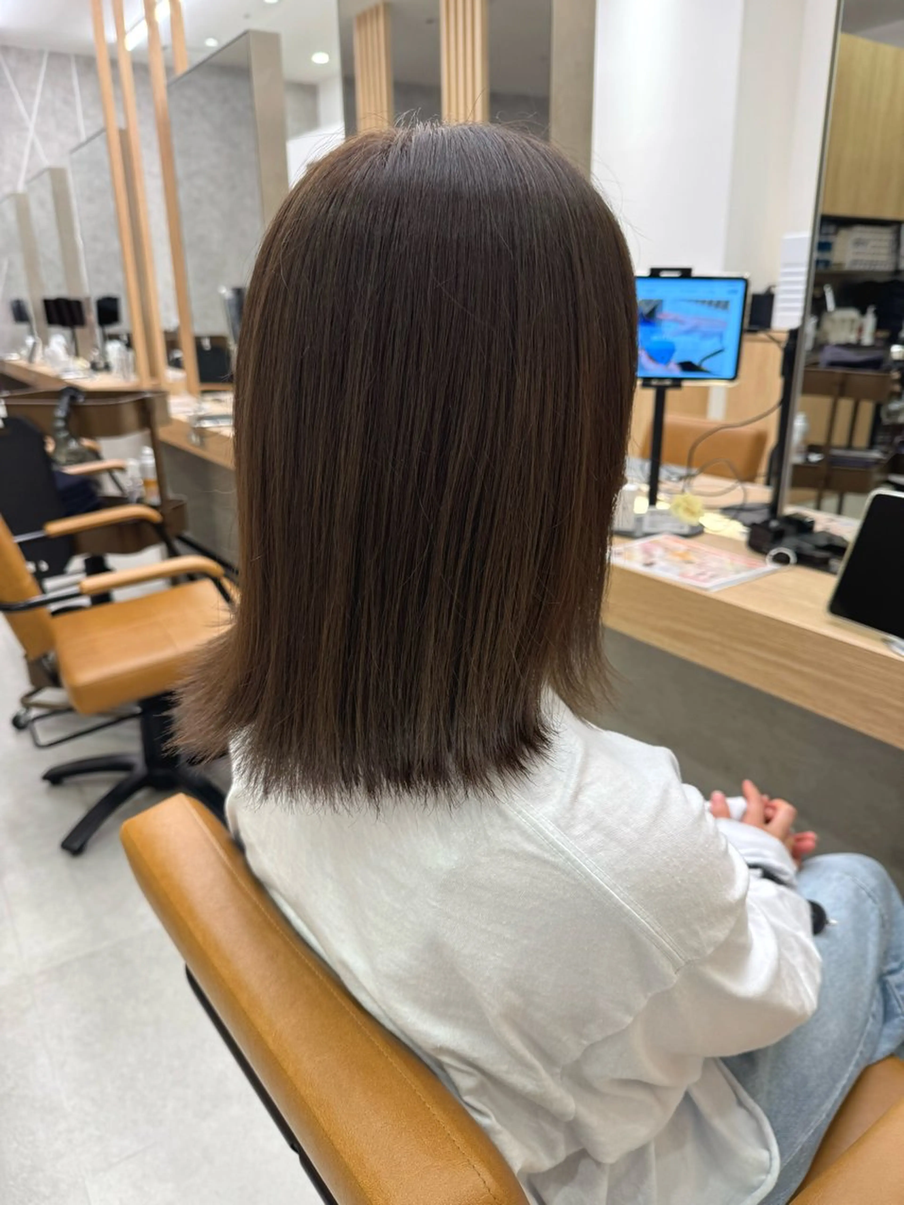 セミロング カラー ブラウンカラー モカブラウン カット ヘアカラー けー すけのヘアスタイル