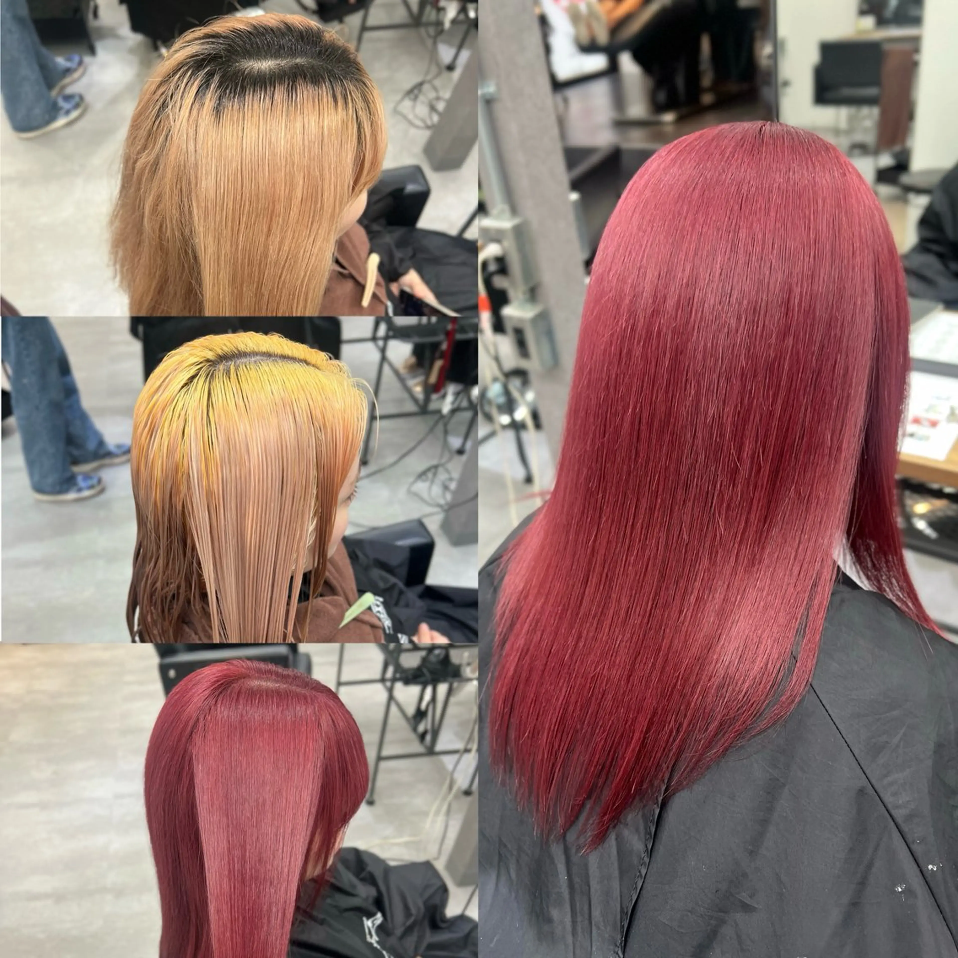 セミロング カラー シールエクステ ブリーチ 透明感カラー デザインカラー ダブルカラー ショート/ウルフ カットモデル募集のヘアスタイル