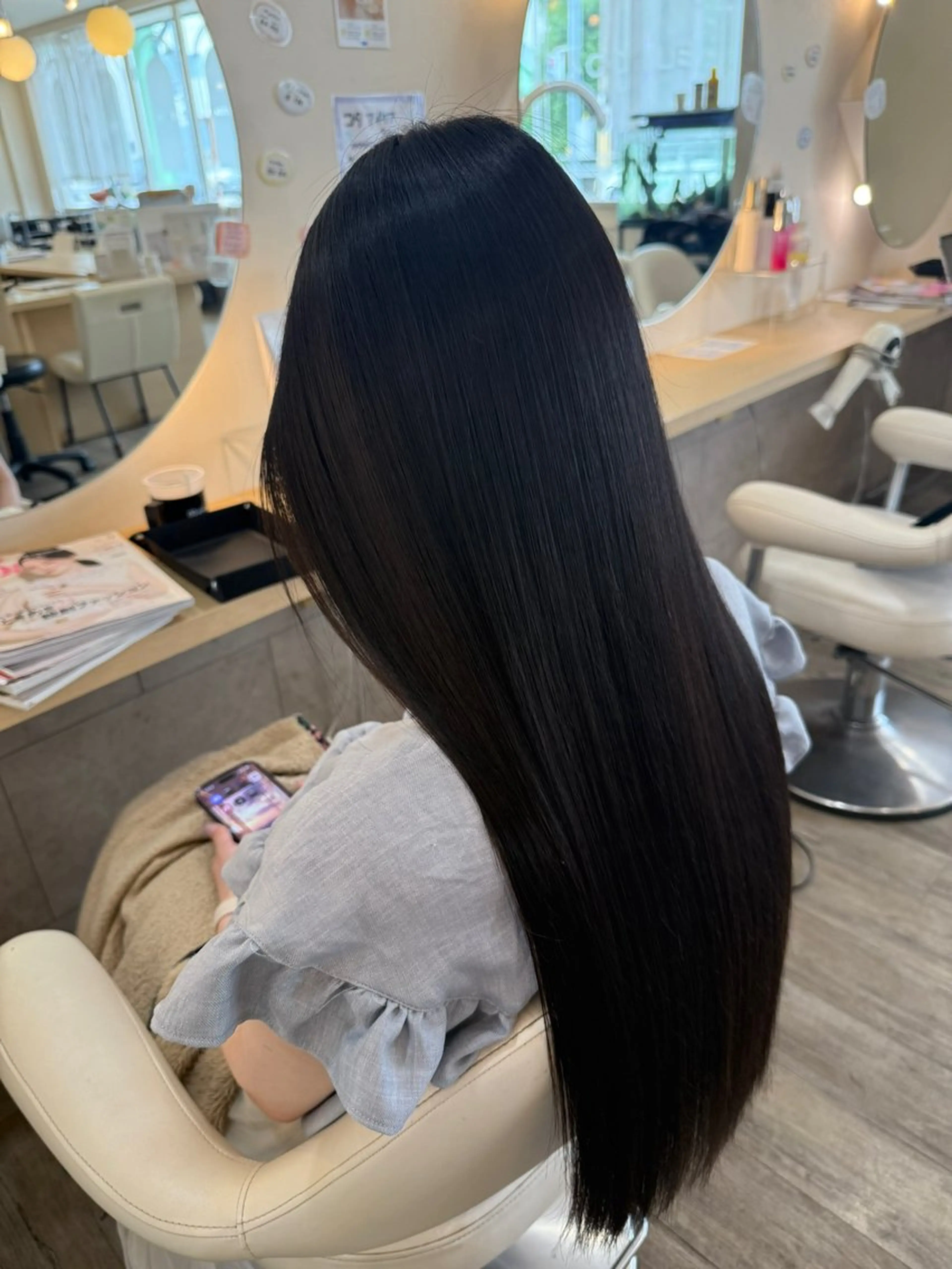 ロング カット 縮毛矯正 伊庭 勇輝のヘアスタイル