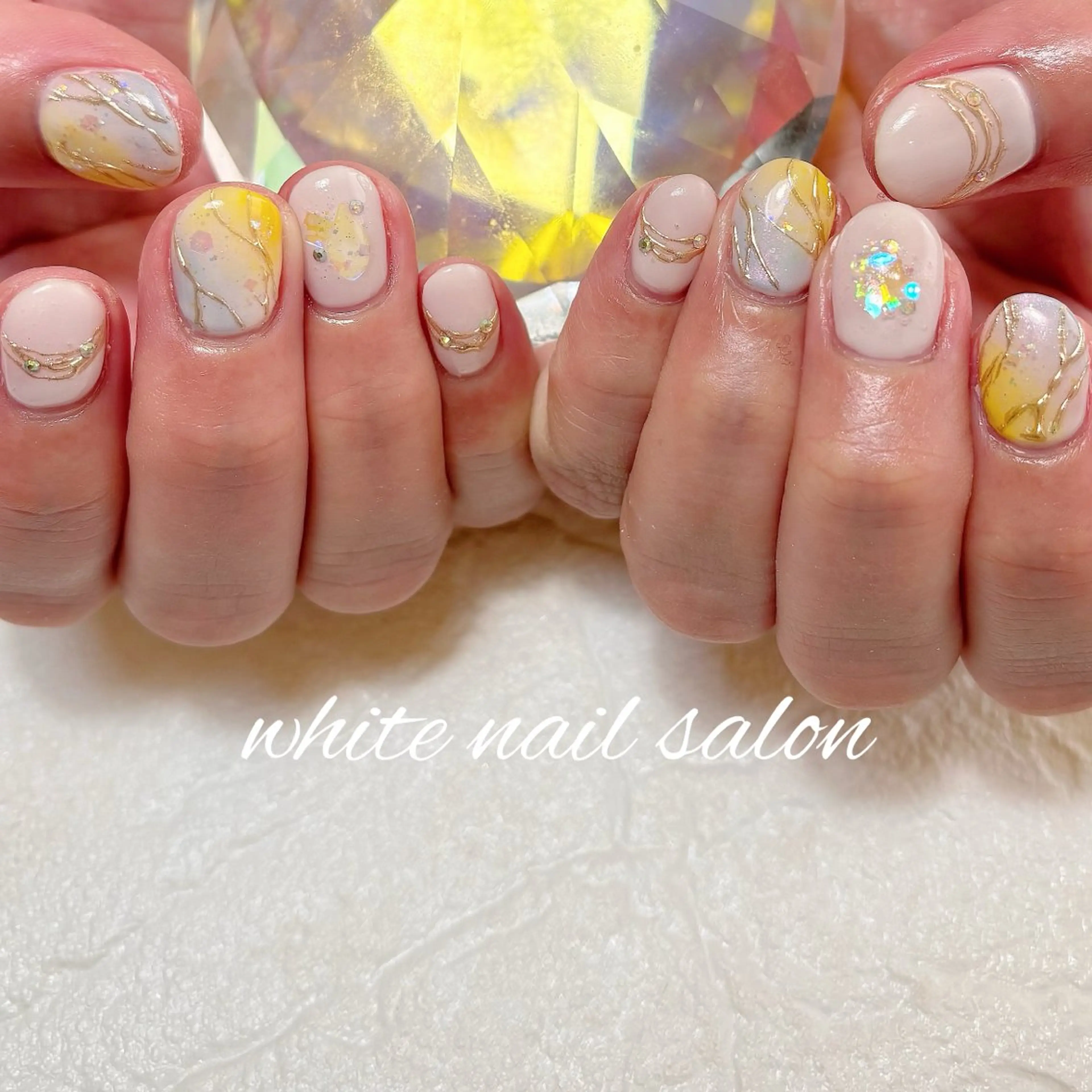 ネイル フットネイル ラメ(グリッター) ハンドネイル white nail salonのネイルデザイン