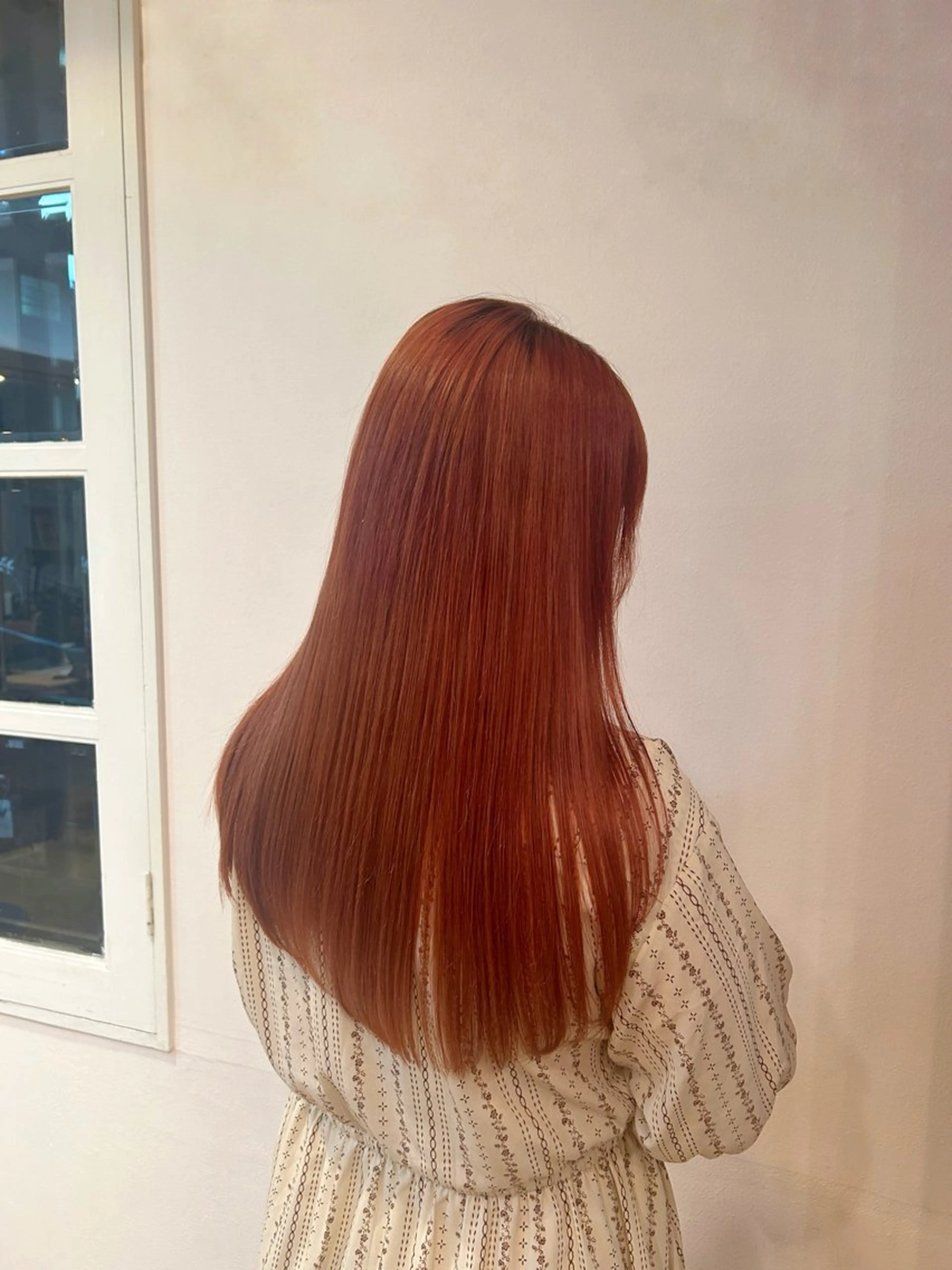 ロング カラー ブラウンカラー オレンジ オレンジブラウン 庄内/髪質改善 ハナキ モエのヘアスタイル