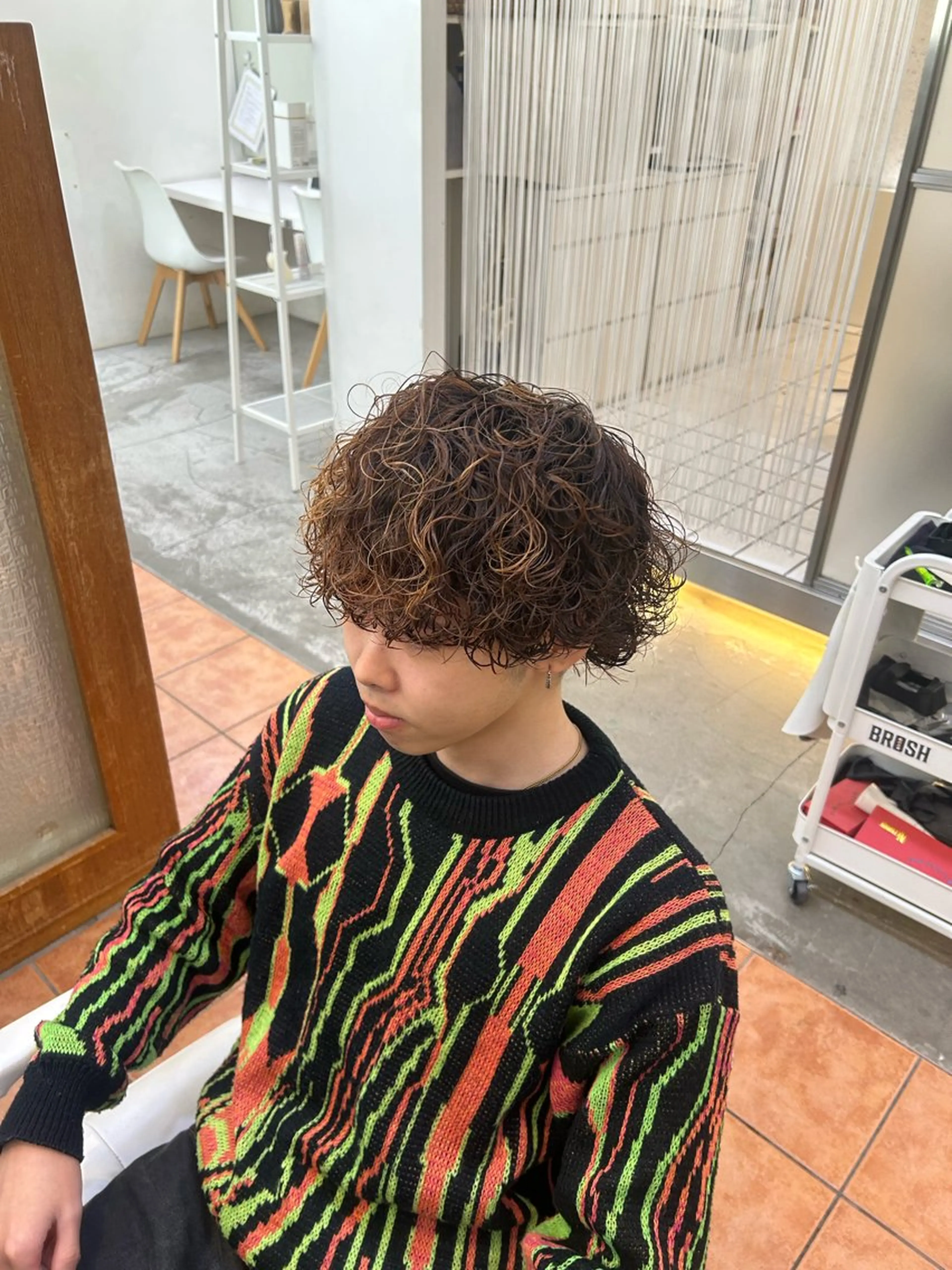 セミロング パーマ メンズ 相模大野メンズパーマ 特化 Tumのヘアスタイル