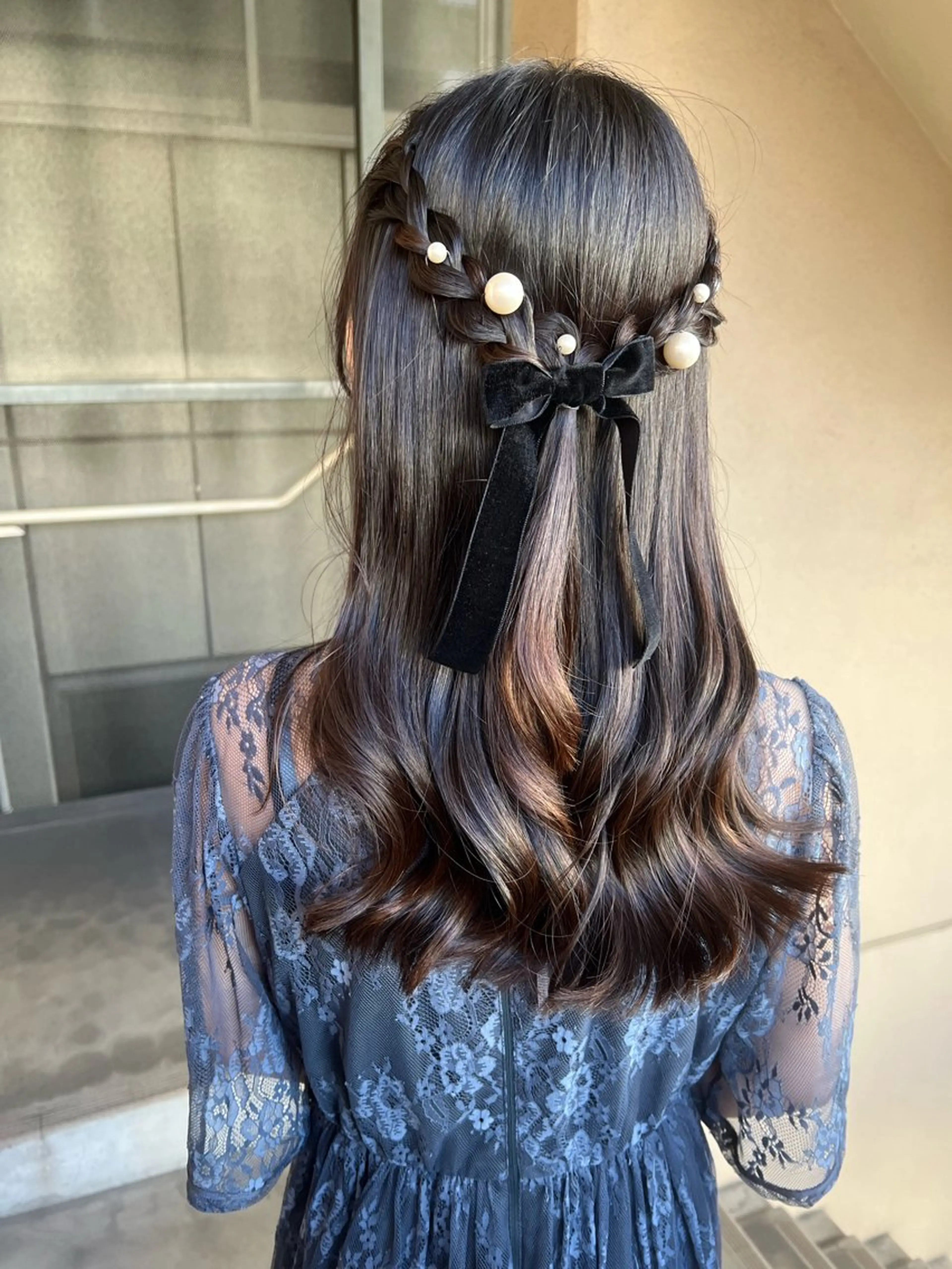セミロング ヘアアレンジ ハーフアップ ヘアセット カラーパティシエ facce🌼ikoのヘアスタイル