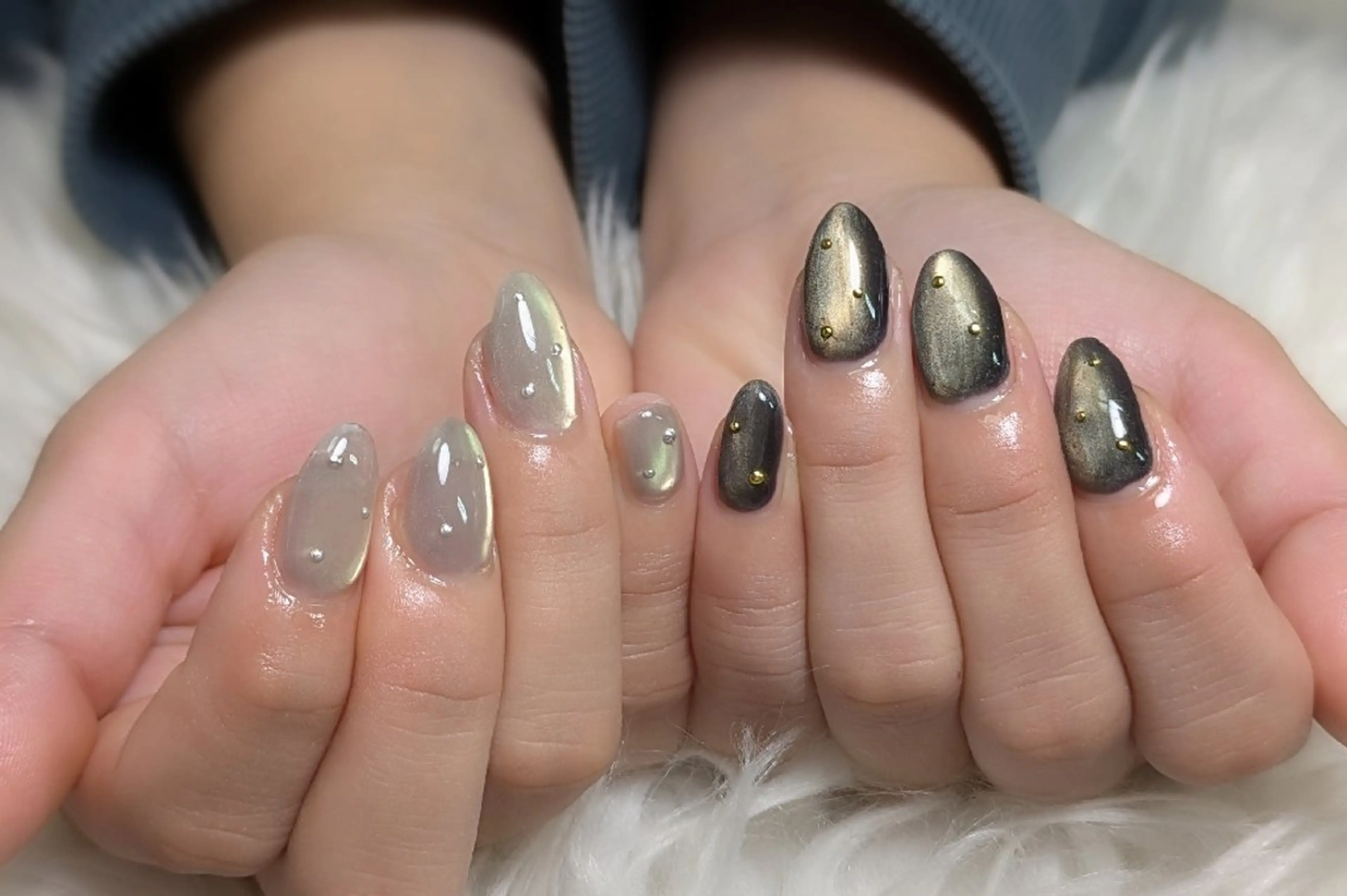 ネイル マグネットネイル 持ち込み 冬ネイル ハンドネイル m&pPrivate nailsalonのネイルデザイン