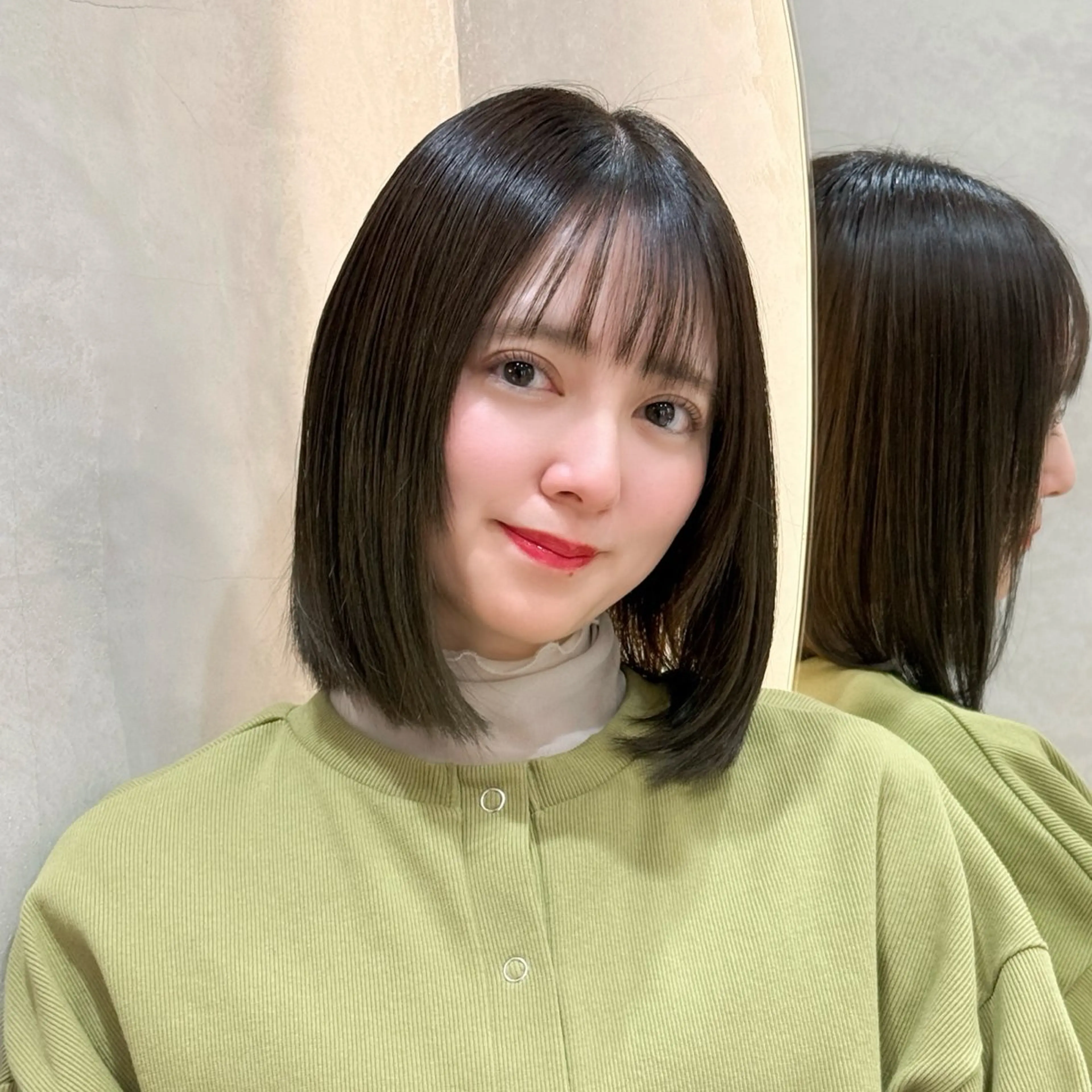 ミディアム カット ヘアカラー トリートメント レイヤー/ハッシュ/ ボブ/縮毛/内藤康太のヘアスタイル