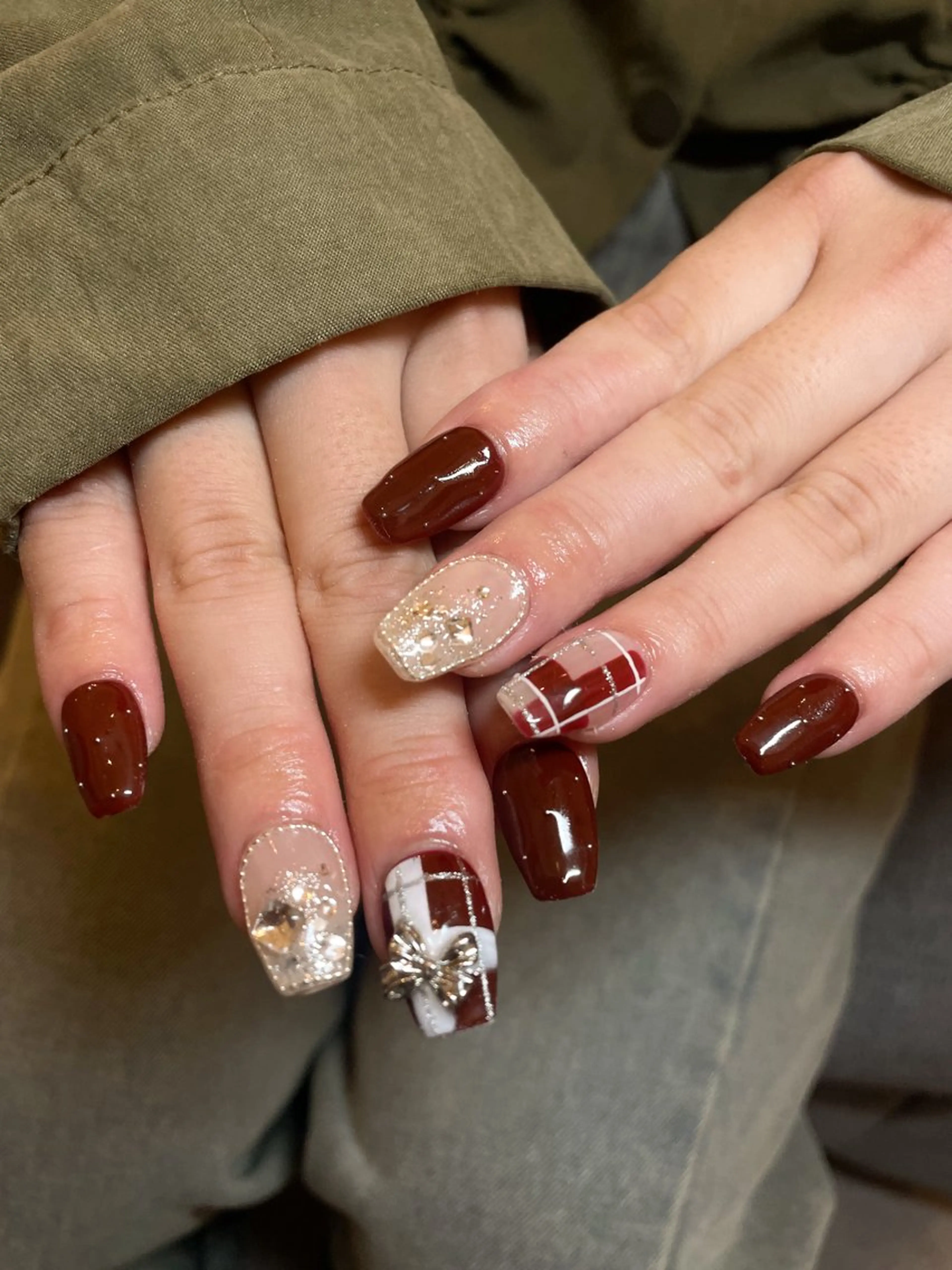 ネイル 持ち込み スカルプネイル 冬ネイル クリスマス anny ／あにのネイルデザイン