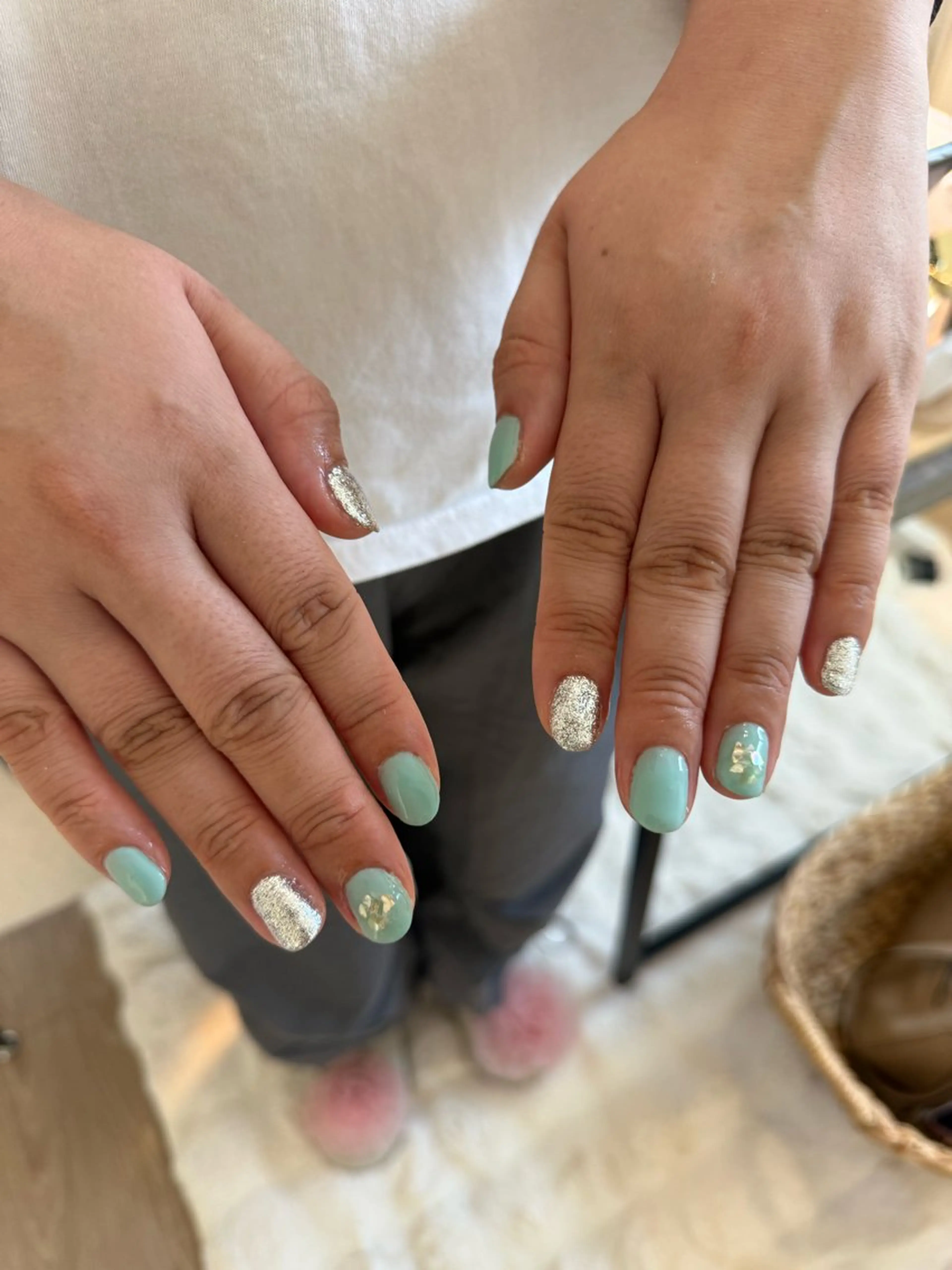 ネイル アートネイル ラメ(グリッター) ワンカラーネイル シンプルネイル 夏ネイル ハンドネイル nail salon Estelleのネイルデザイン