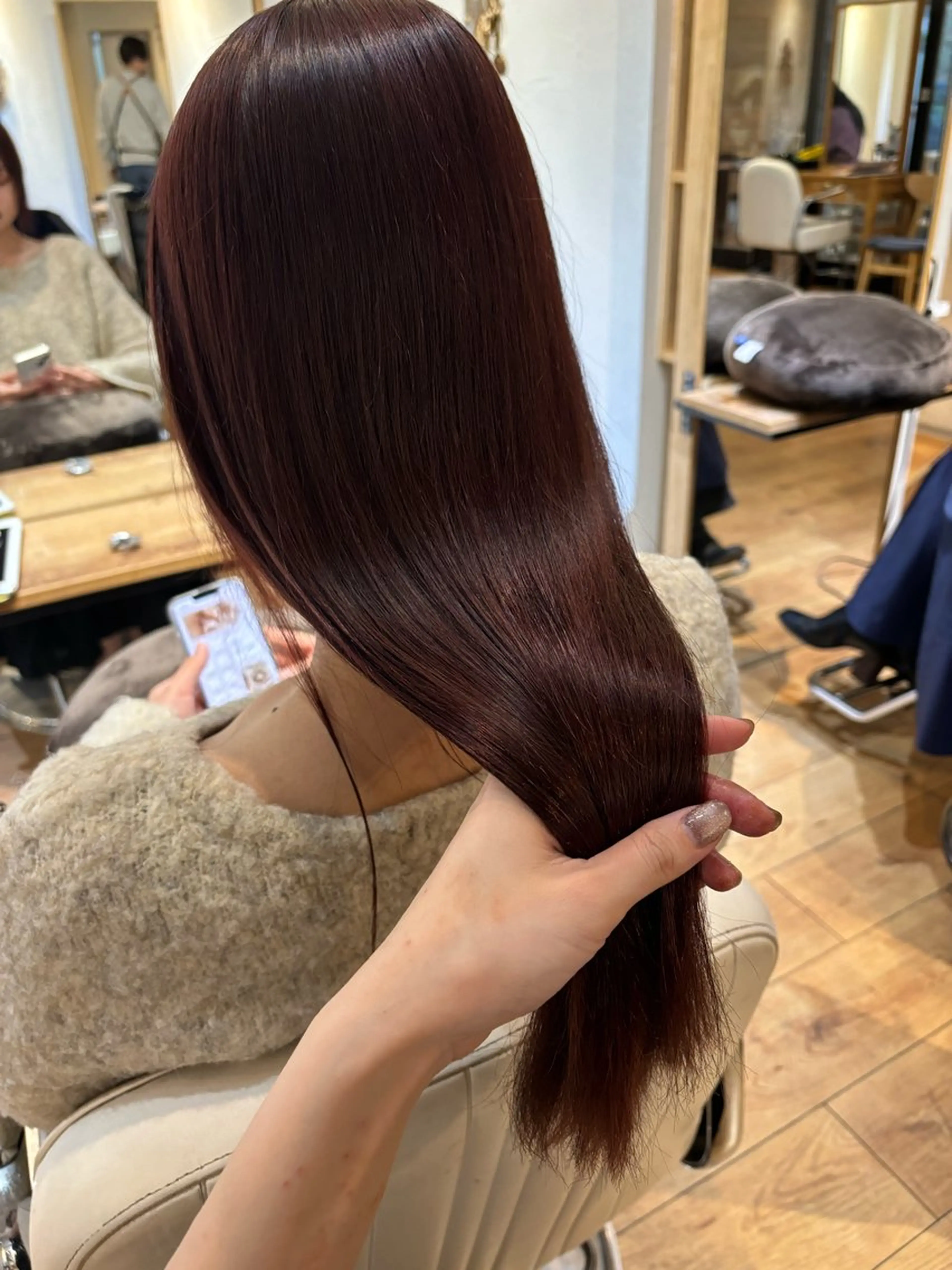 ロング カラー トリートメント 酸性ストレート カット 縮毛矯正 newi 京橋 【yuuki】のヘアスタイル