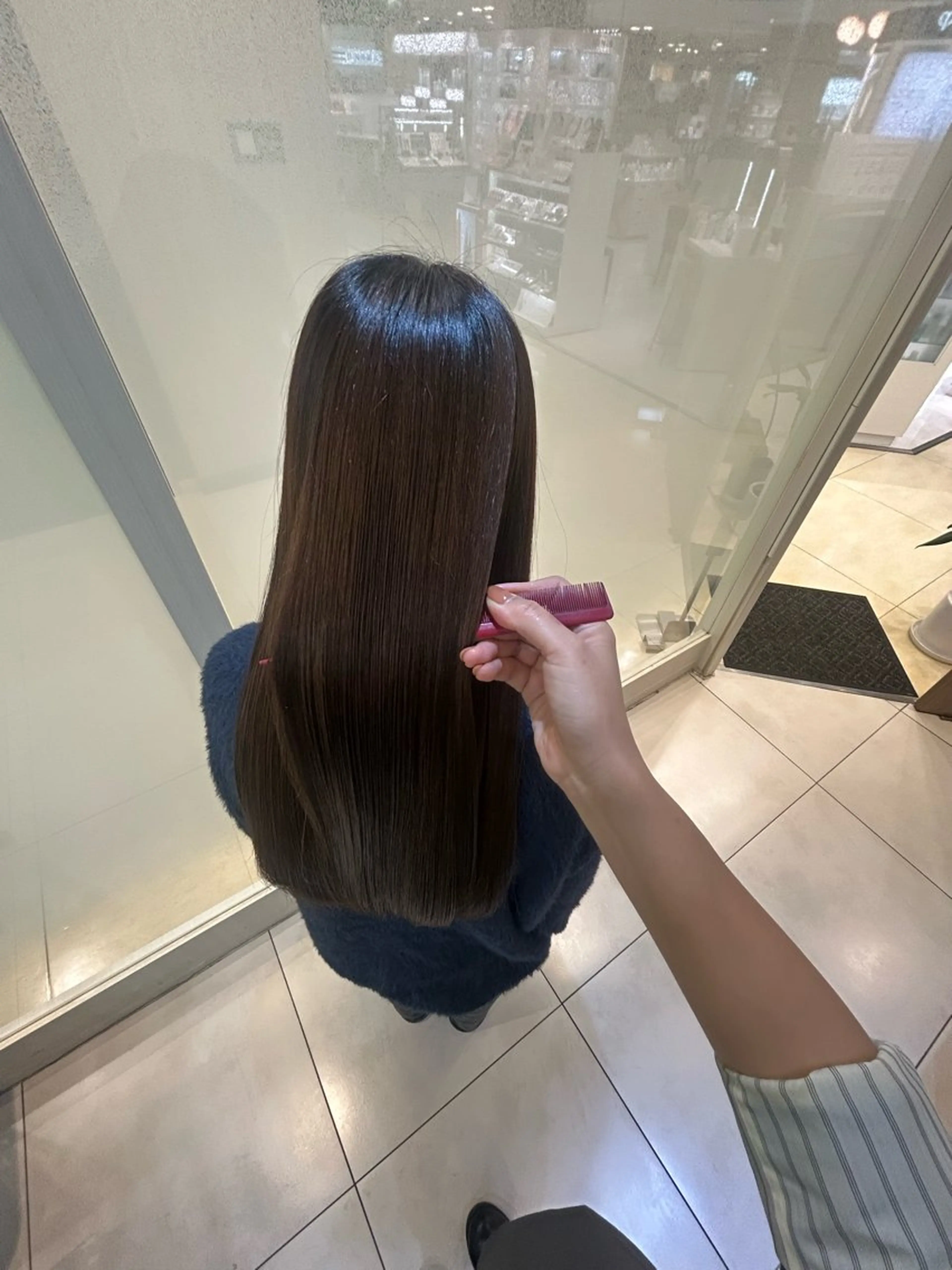 ロング パーマ カット 縮毛矯正 トリートメント 縮毛矯正/髪質改善/ 艶髪ササキナツミのヘアスタイル