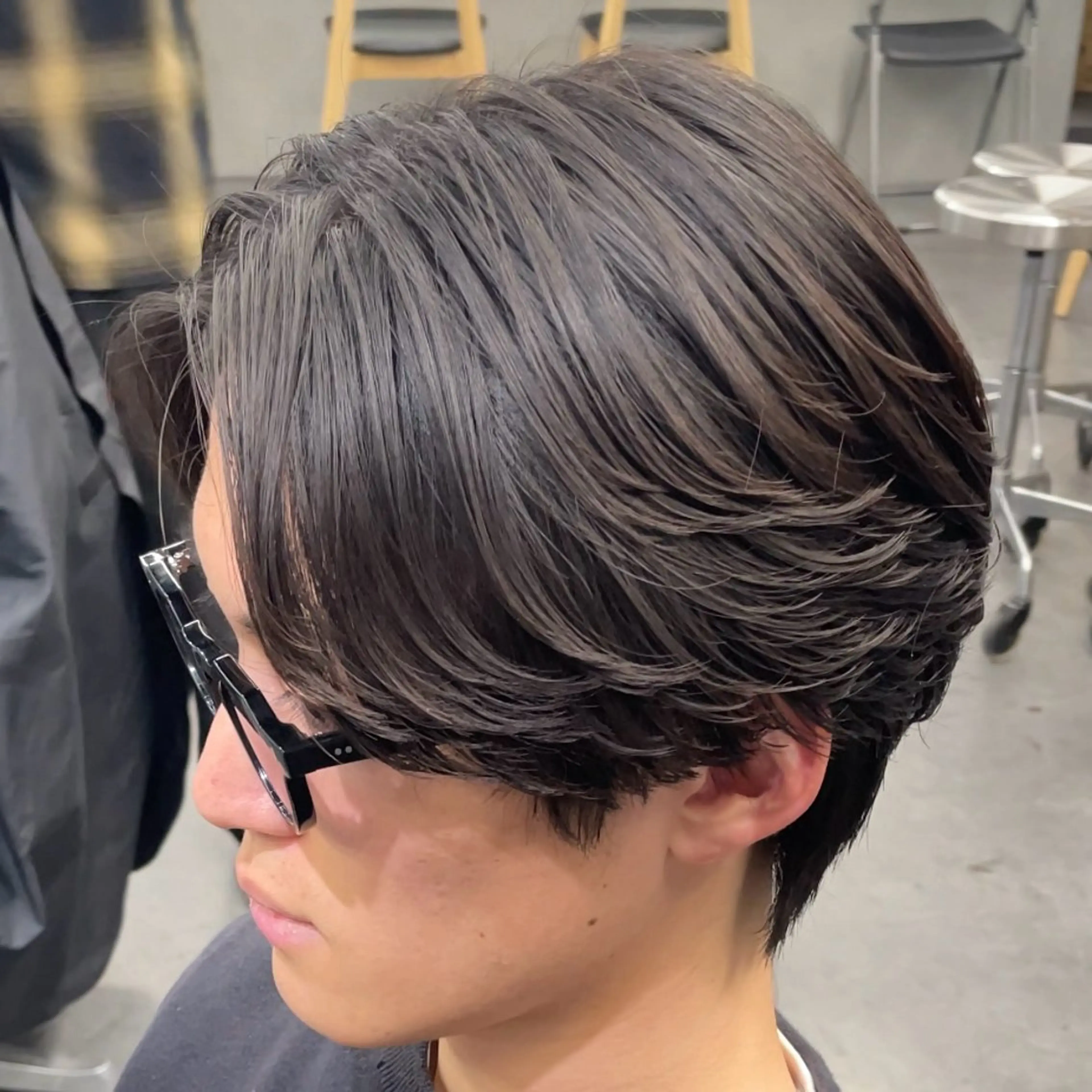 ミディアム パーマ ヘアアレンジ メンズ カット パーマ fifth 石川 凪のヘアスタイル