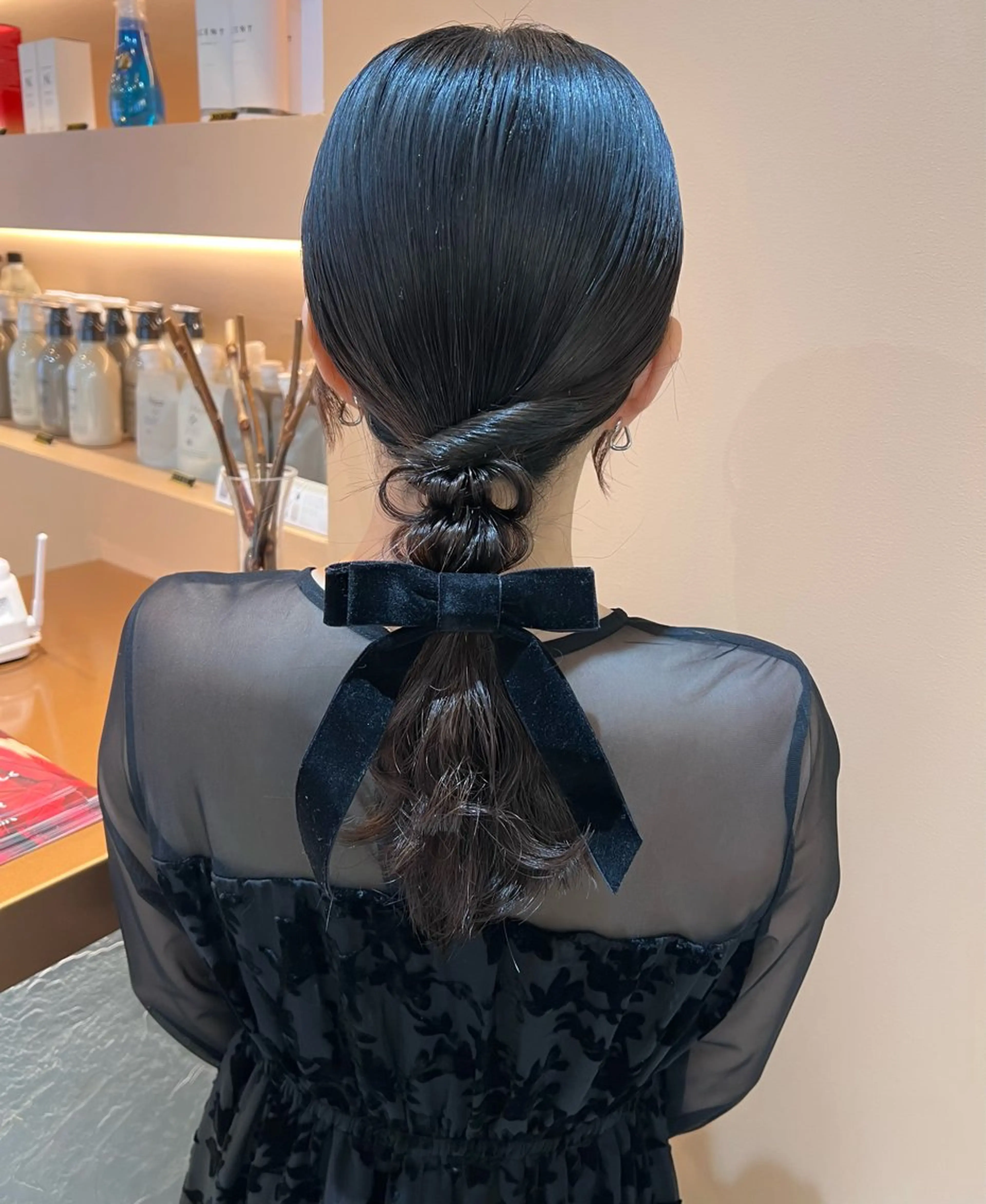 セミロング カラー ヘアアレンジ 結婚式・ブライダル ヘアセット ✨カチモリ✨レイヤー 韓国ヘア🇰🇷ゆいのヘアスタイル