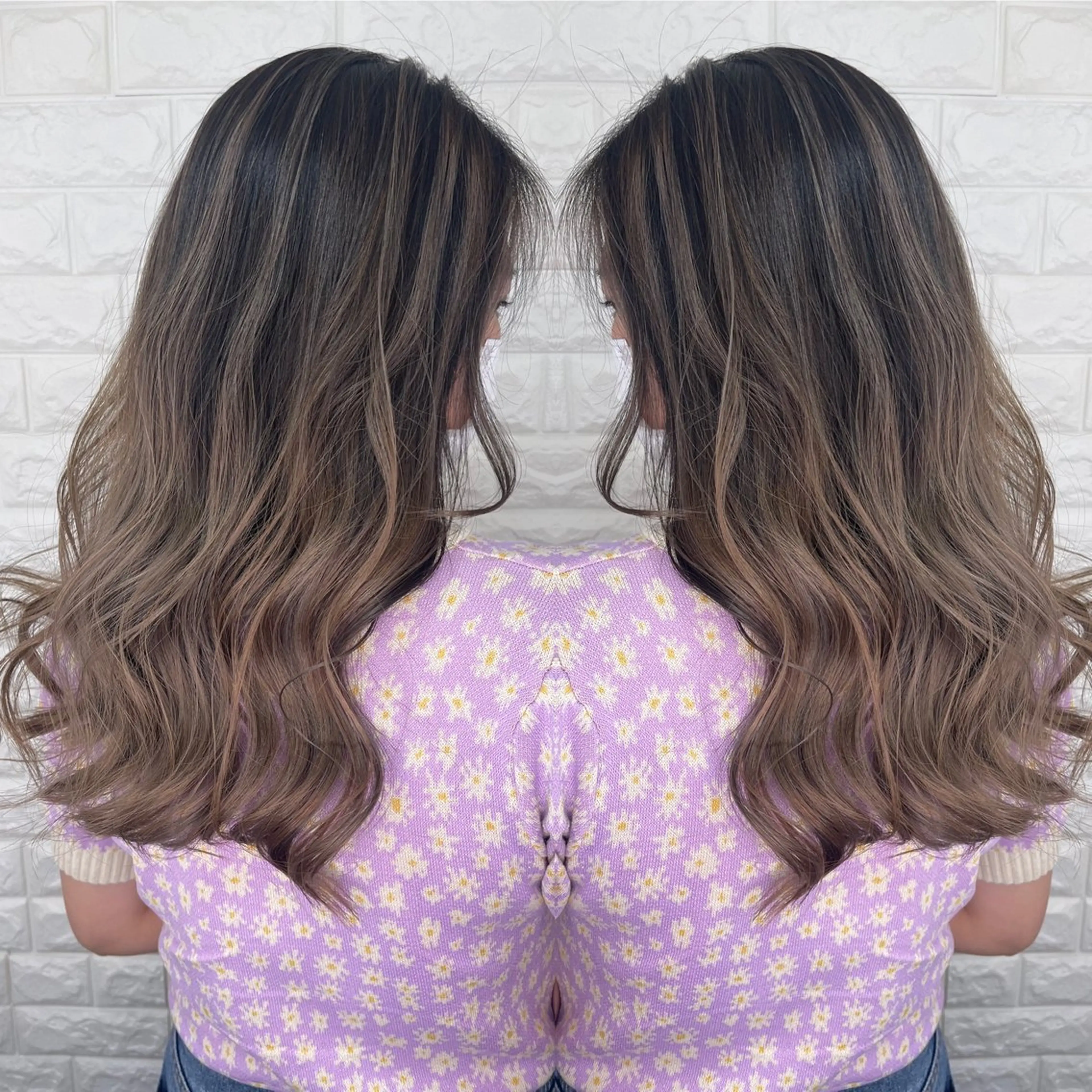 ロング バレイヤージュ ボブ🌈ナツヤのヘアスタイル