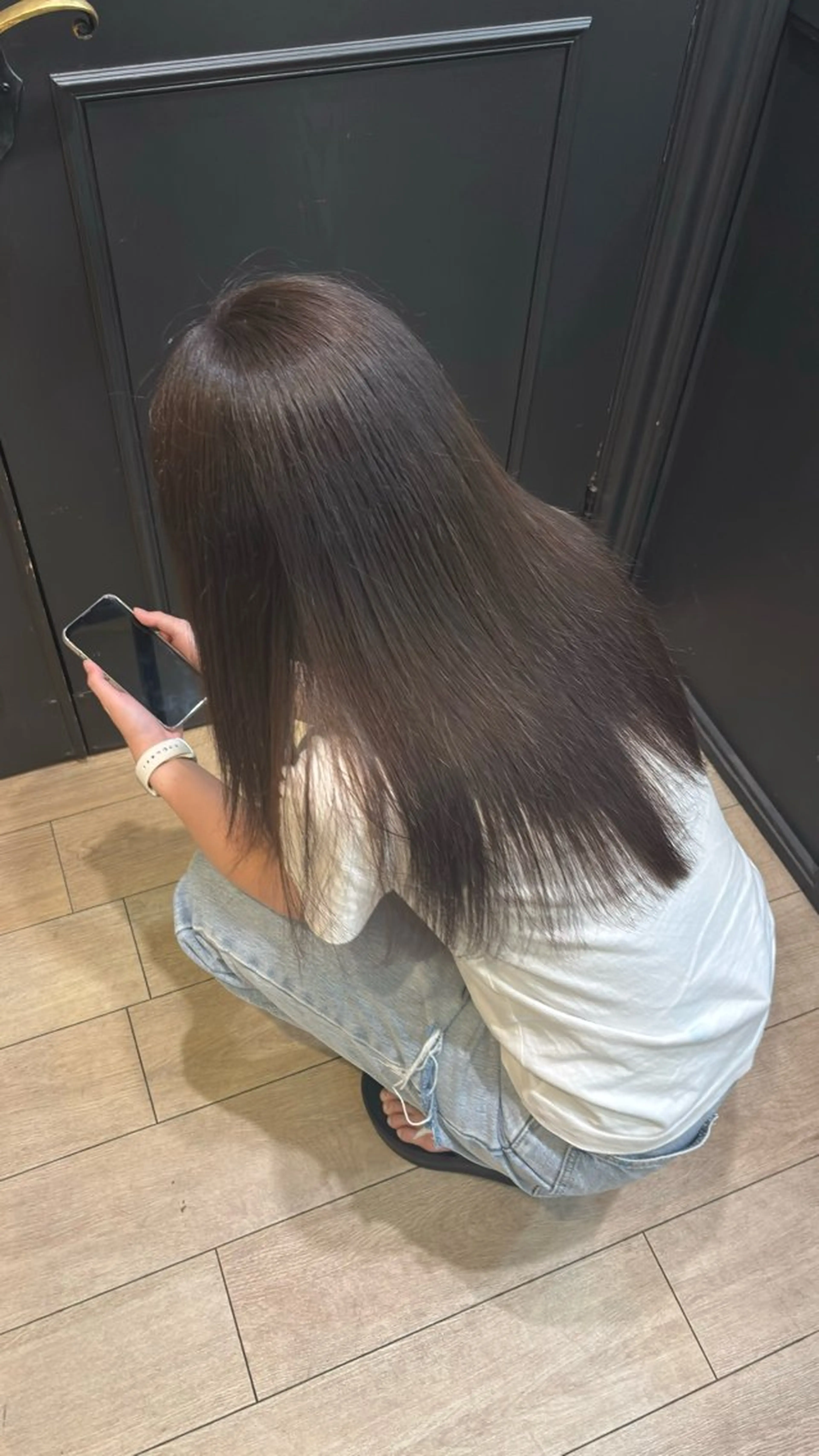 ロング カラー アッシュ アッシュグレー アッシュグレージュ グレージュ ヘアカラー トリートメント Karin trスタイリスト🥀のヘアスタイル