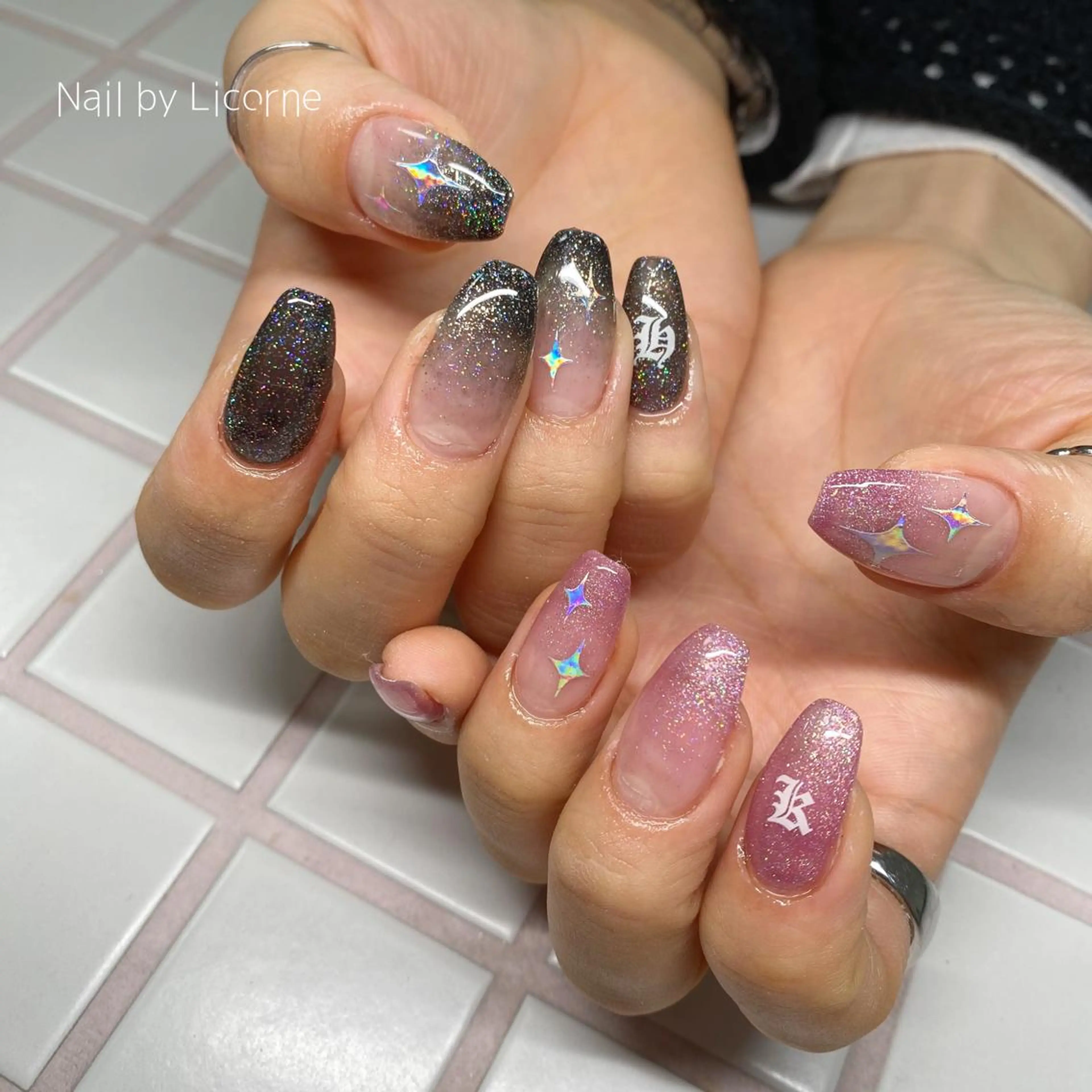 ネイル アートネイル オーロラネイル フレンチネイル 氷ネイル・うるうるネイル マグネットネイル ハンドネイル Nail by Licorneのネイルデザイン