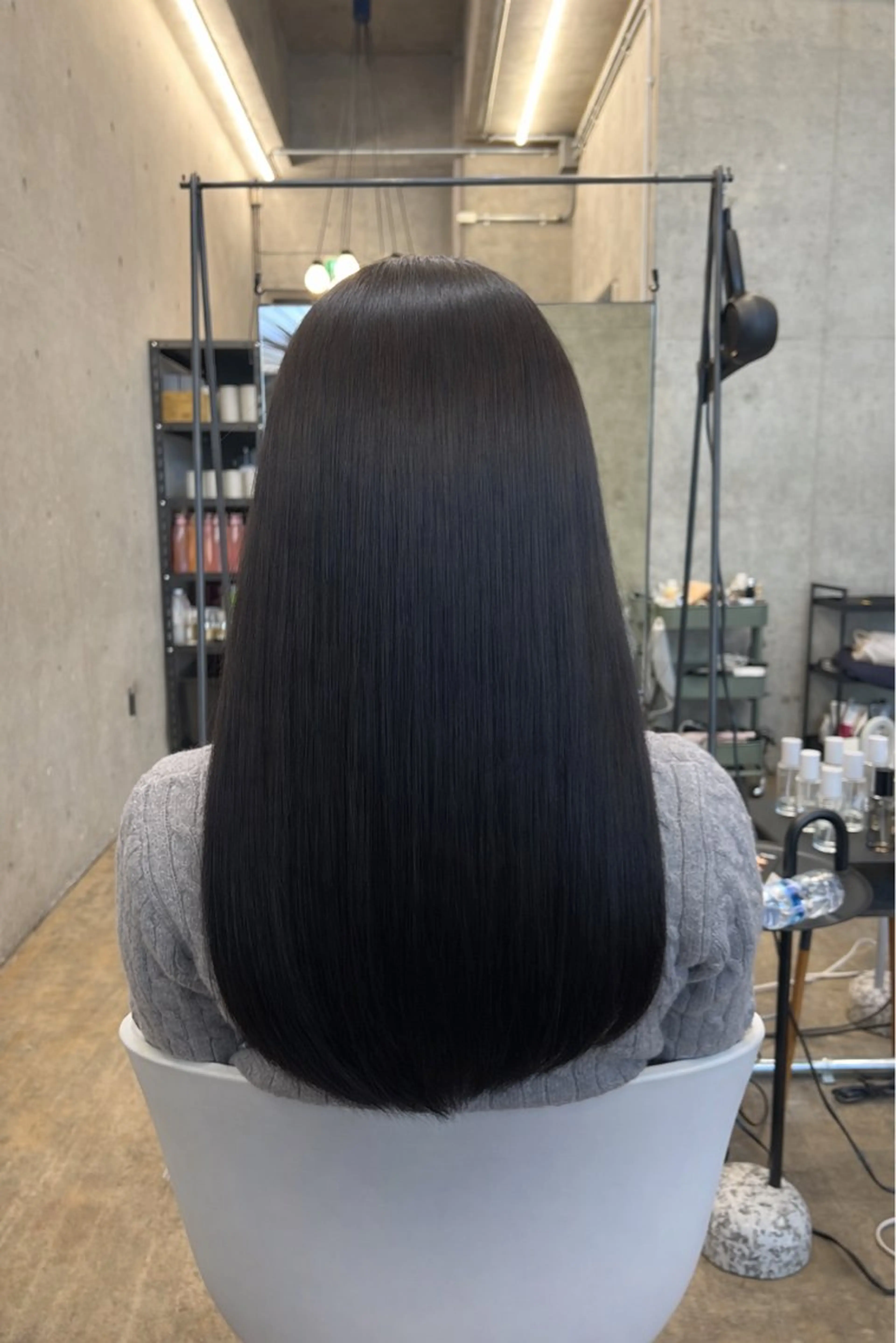 ロング 縮毛矯正 ヘアカラー トリートメント ムツキ/品のある 艶カラー/縮毛矯正のヘアスタイル