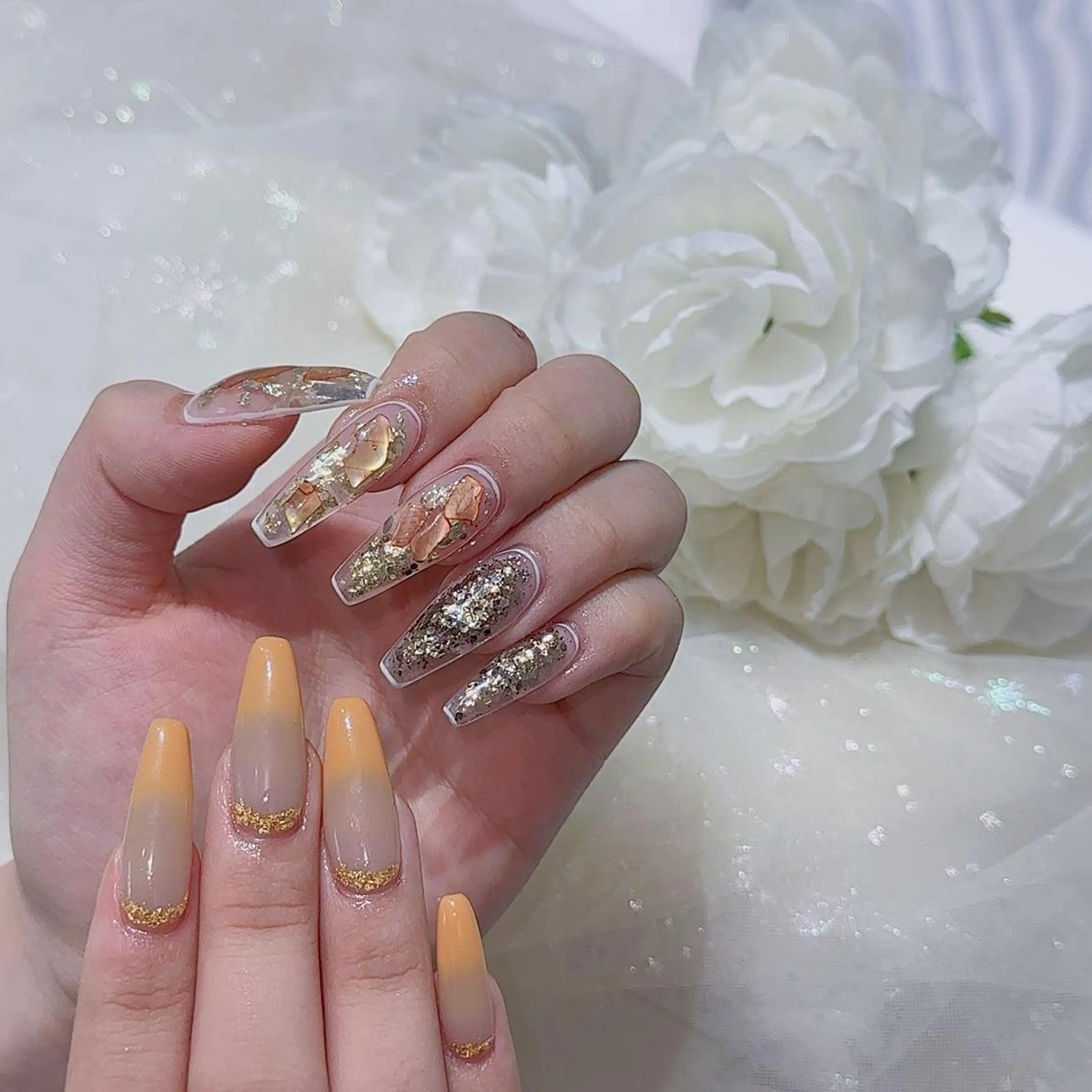 ネイル アートネイル 長さ出し ネイルチップ Queens PUPUのネイルデザイン