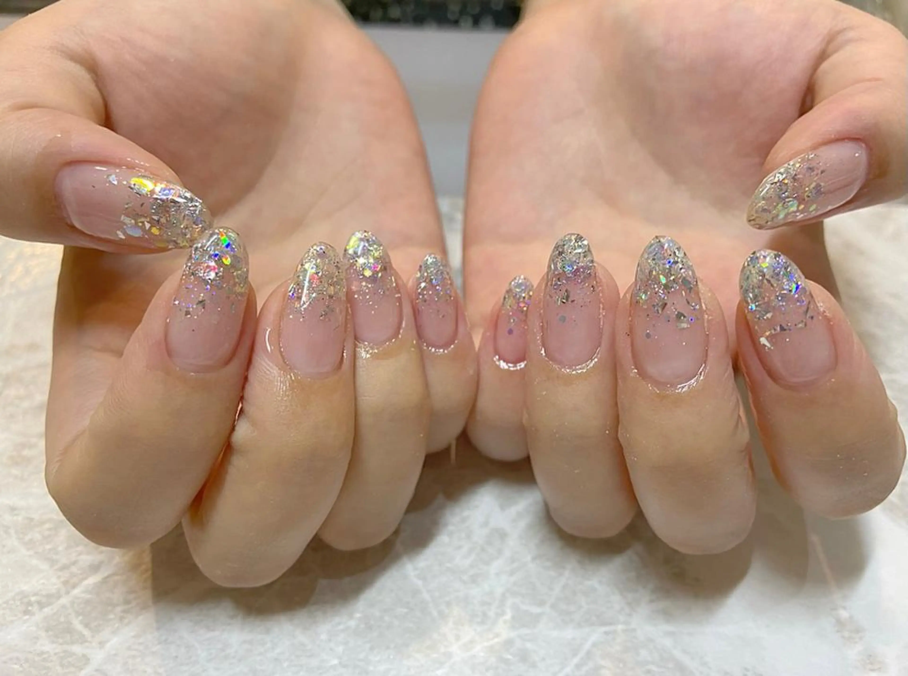 ネイル キラキラネイル ラメ(グリッター) ラメグラデーション 🧸熊谷 かほ🧸のネイルデザイン