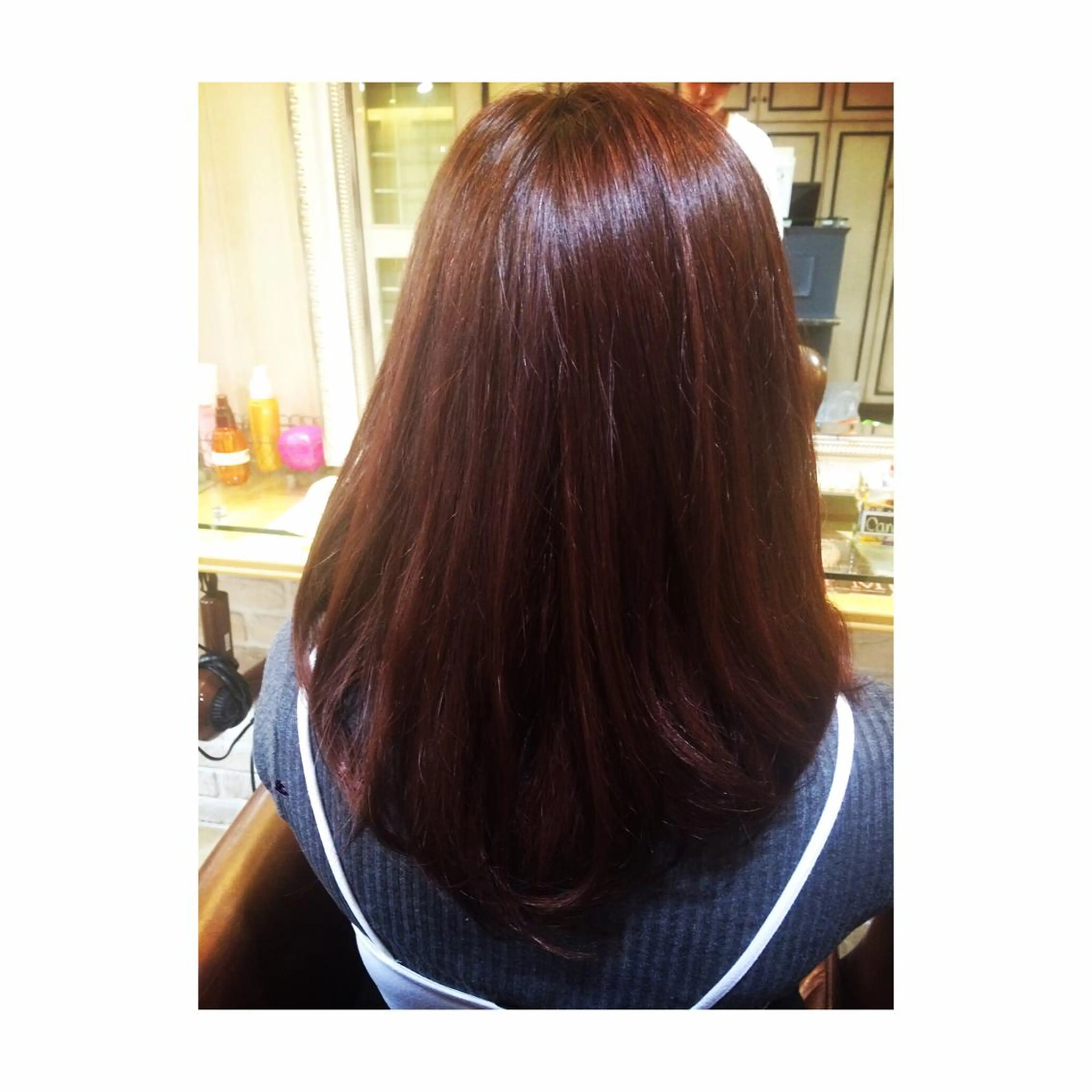 セミロング ロング カラー ブラウンカラー ピンクカラー ピンクブラウン 🪐脱白髪染め 🪐松尾菜々美のヘアスタイル