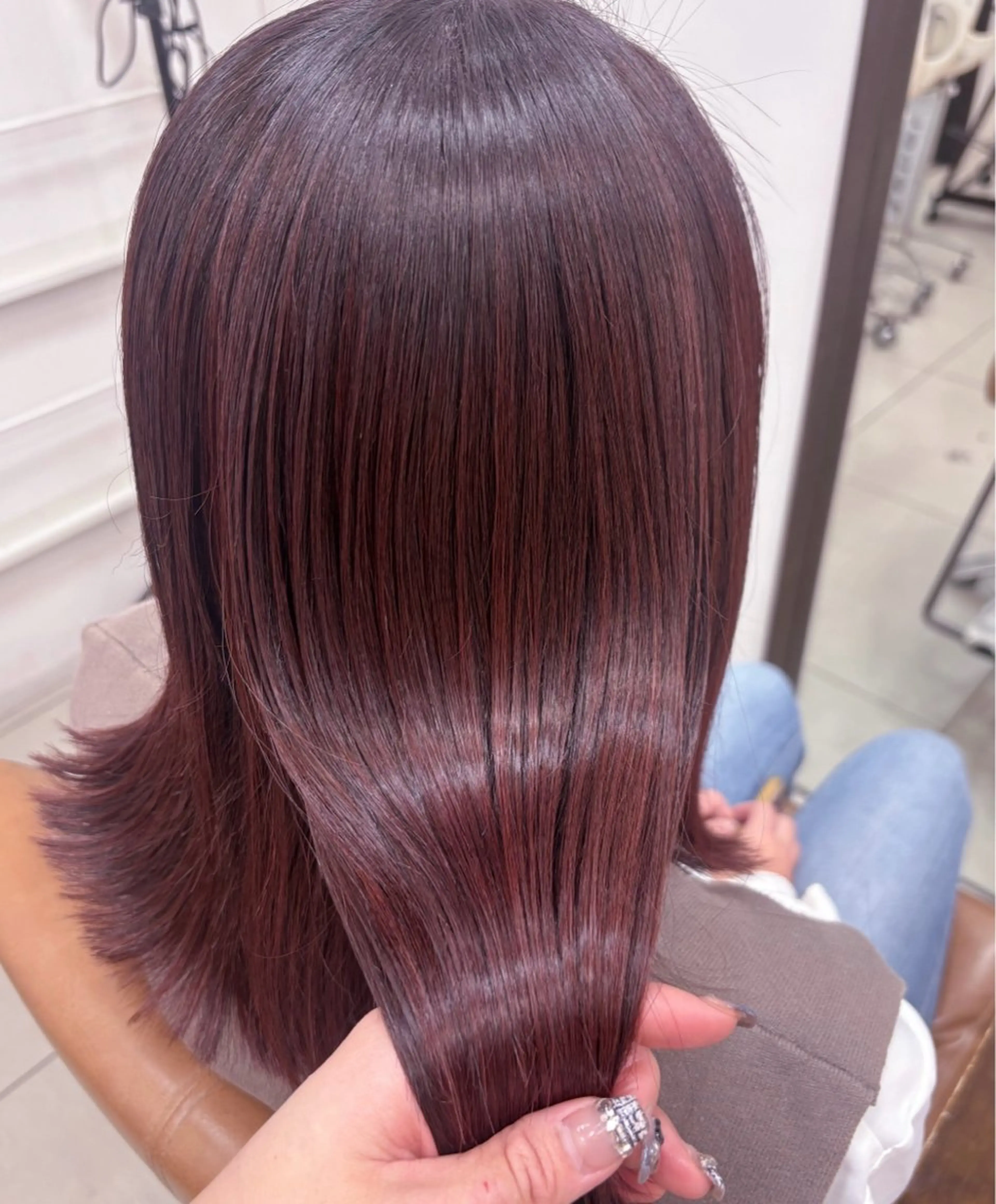 ミディアム カラー ピンクカラー 髪質改善 トリートメント カット ヘアカラー トリートメント 頭皮×髪質改善 透明感カラー💎中村のヘアスタイル