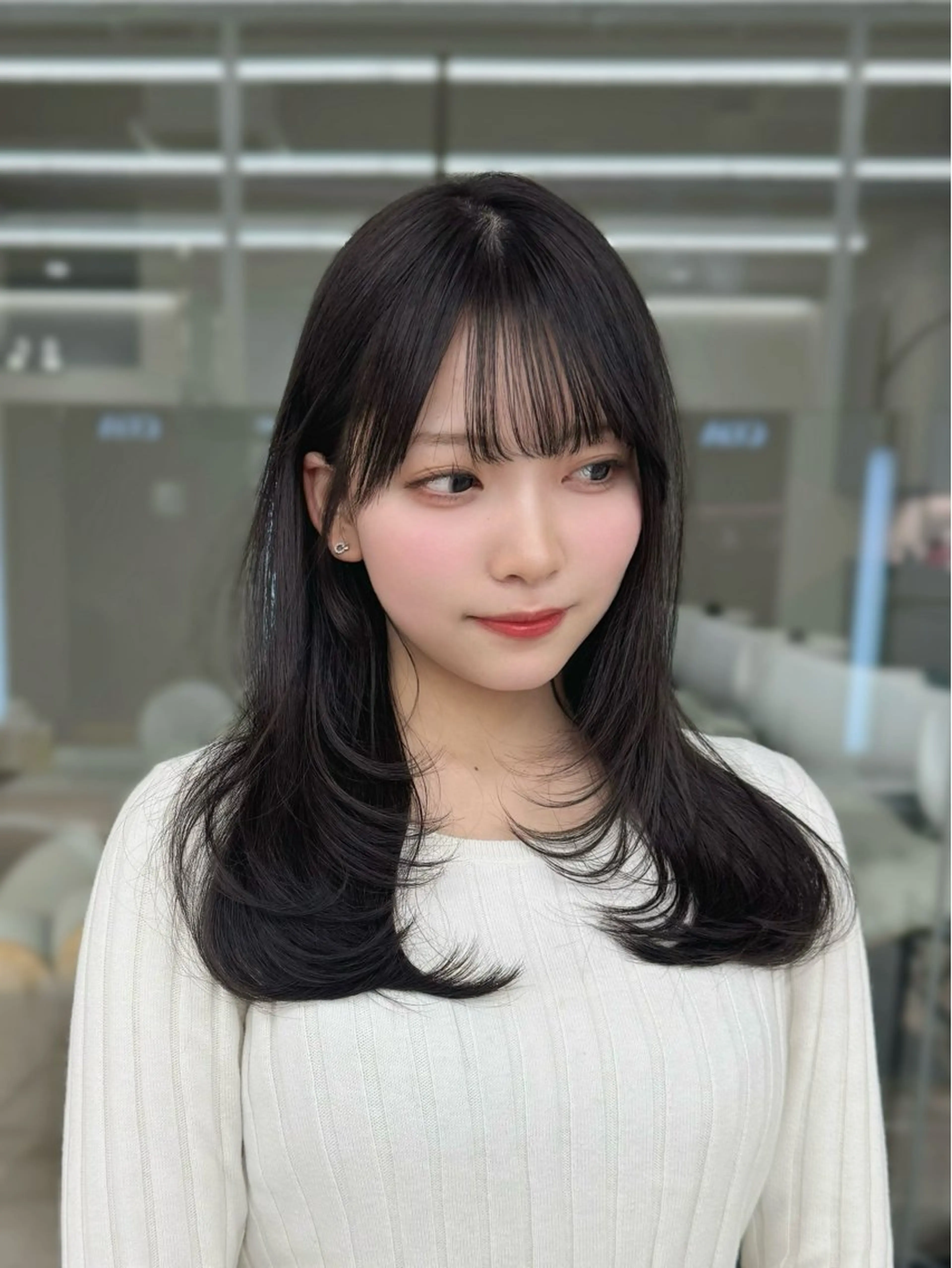 セミロング カラー カット ヘアカラー COA GINZA 空也/前髪/顔まわりのヘアスタイル