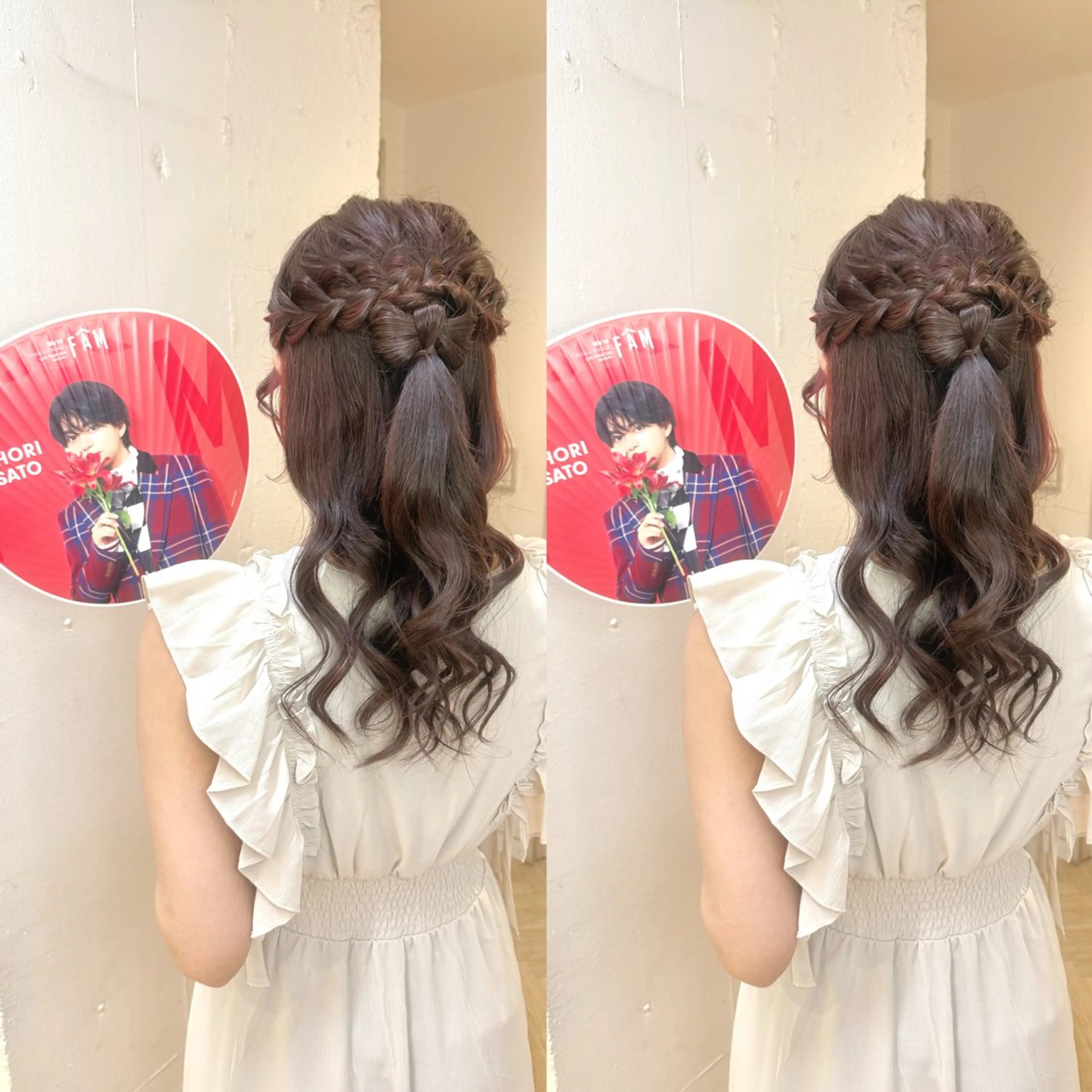 ロング ヘアアレンジ ハーフアップ ヘアセット Nagi /ヘアメ /艶カラー/メンズのヘアスタイル